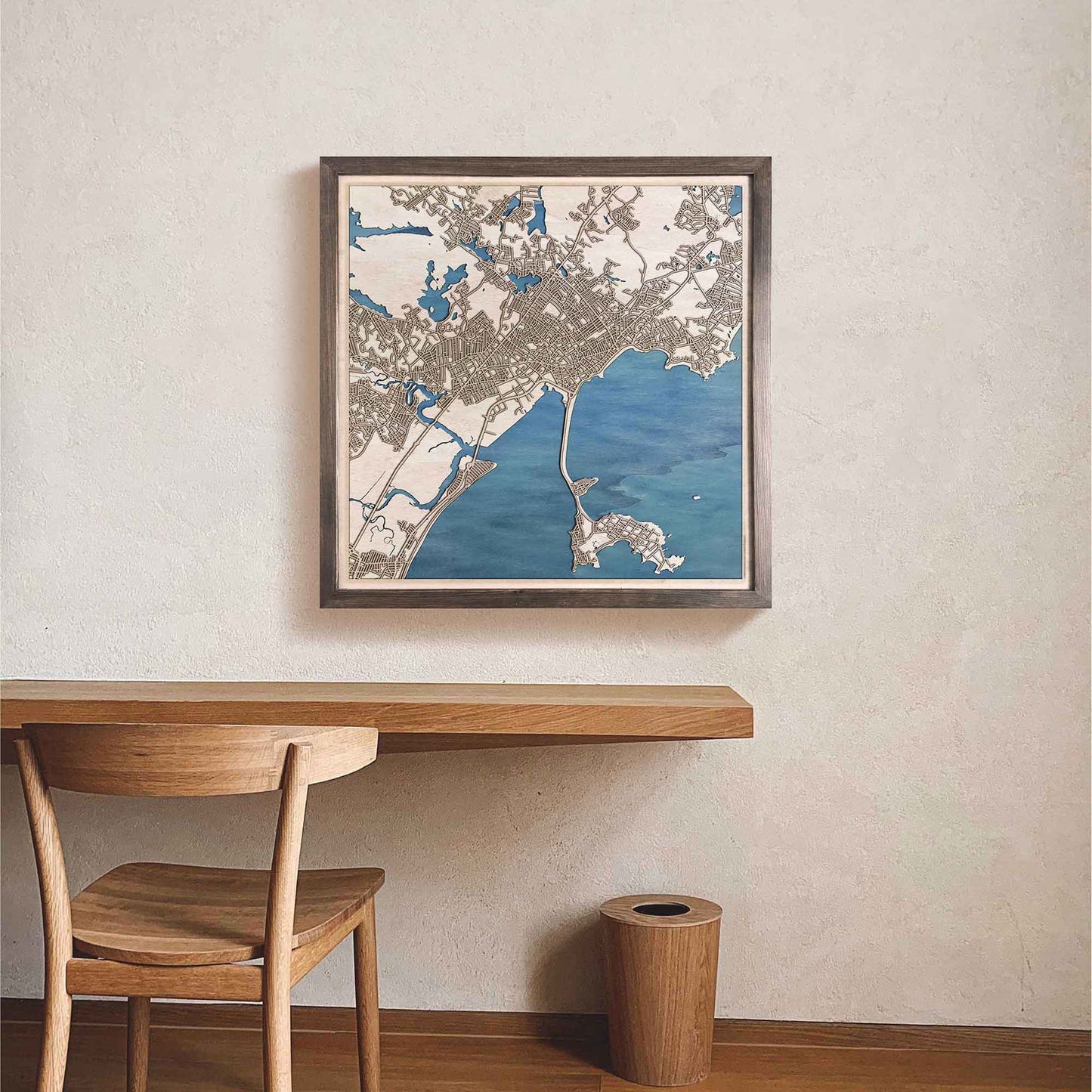 Lynn Wooden Map by CityWood - Custom Wood Map Art - Unique Laser Cut Engraved - Anniversary Gift