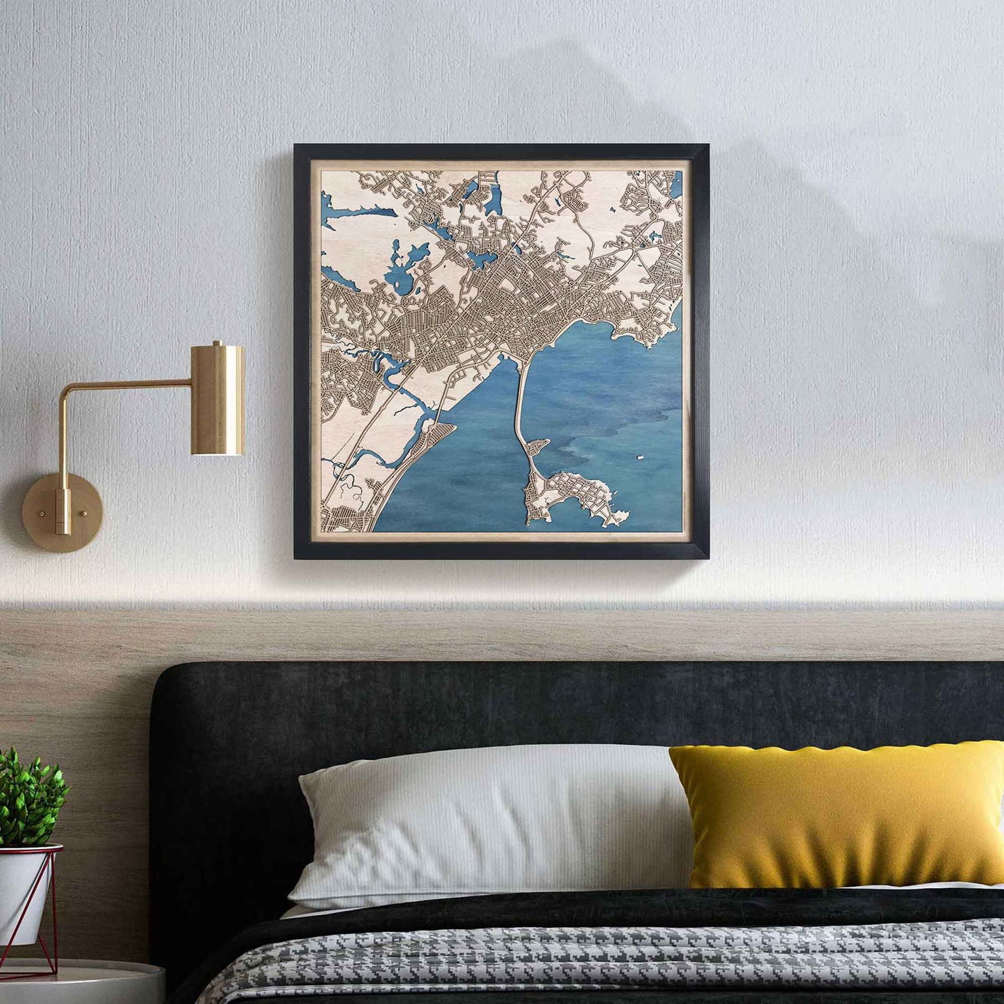 Lynn Wooden Map by CityWood - Custom Wood Map Art - Unique Laser Cut Engraved - Anniversary Gift