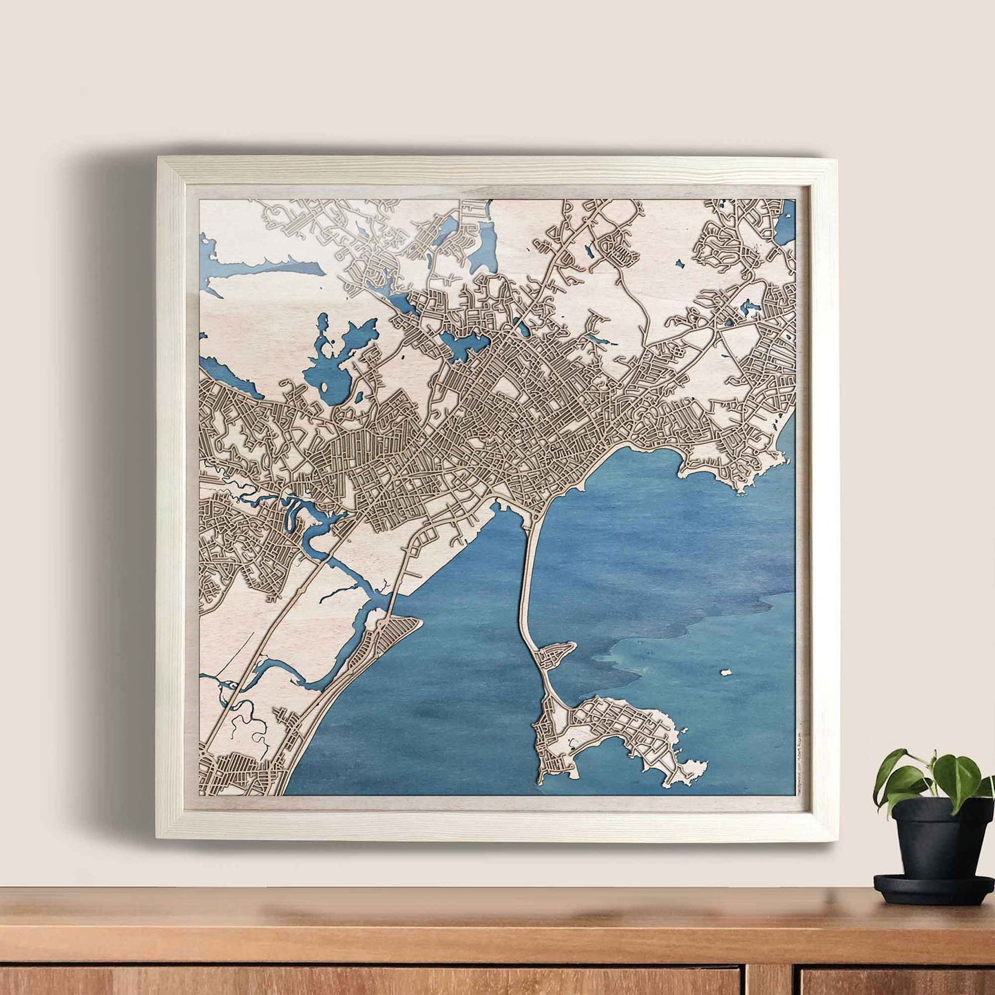 Lynn Wooden Map by CityWood - Custom Wood Map Art - Unique Laser Cut Engraved - Anniversary Gift