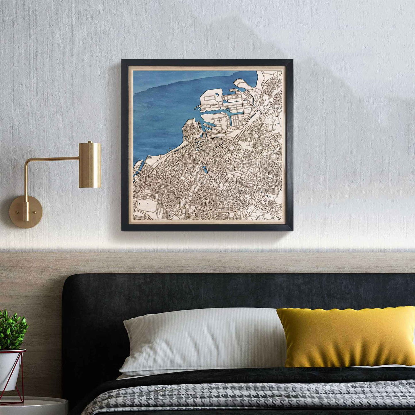 Malmo Wooden Map by CityWood - Custom Wood Map Art - Unique Laser Cut Engraved - Anniversary Gift