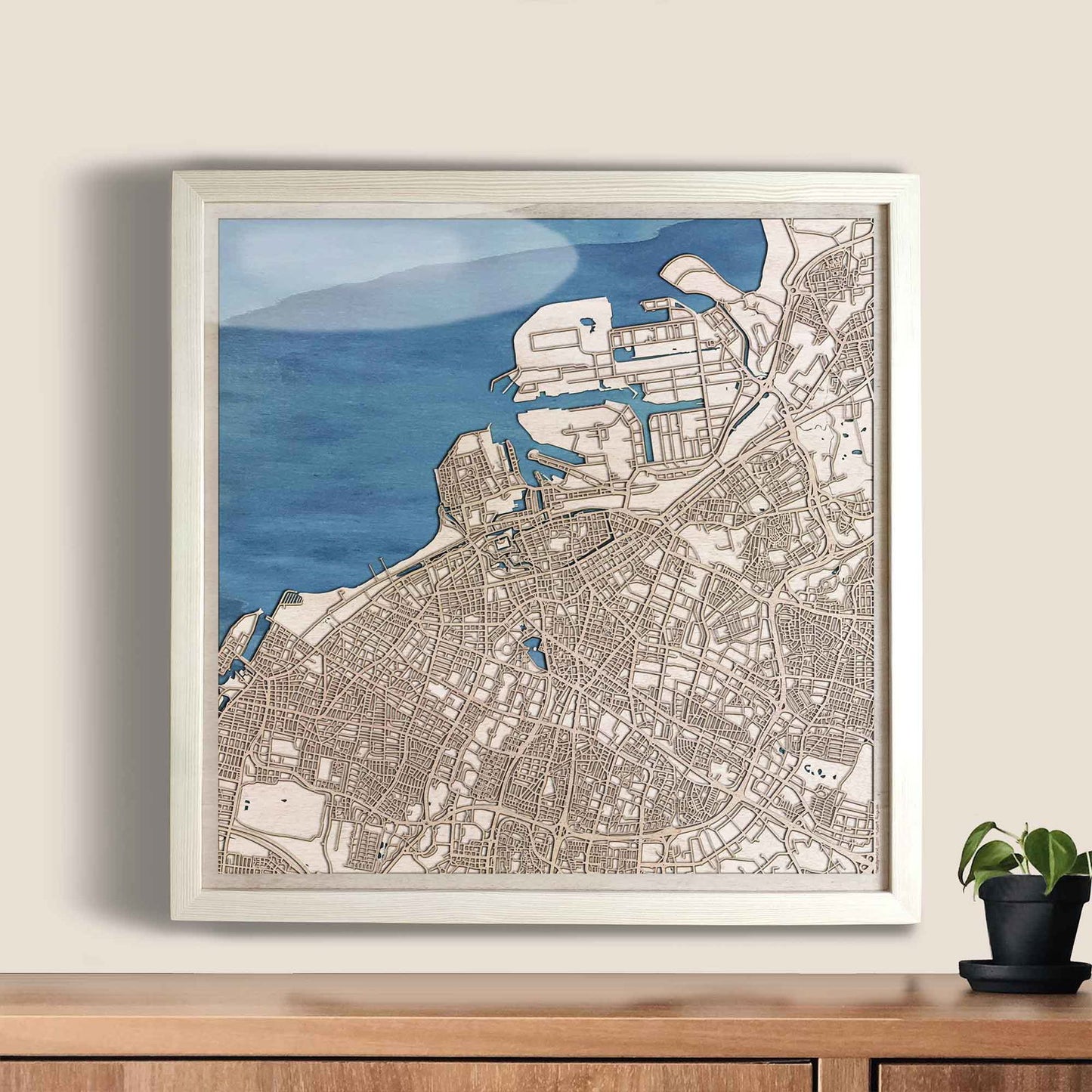 Malmo Wooden Map by CityWood - Custom Wood Map Art - Unique Laser Cut Engraved - Anniversary Gift
