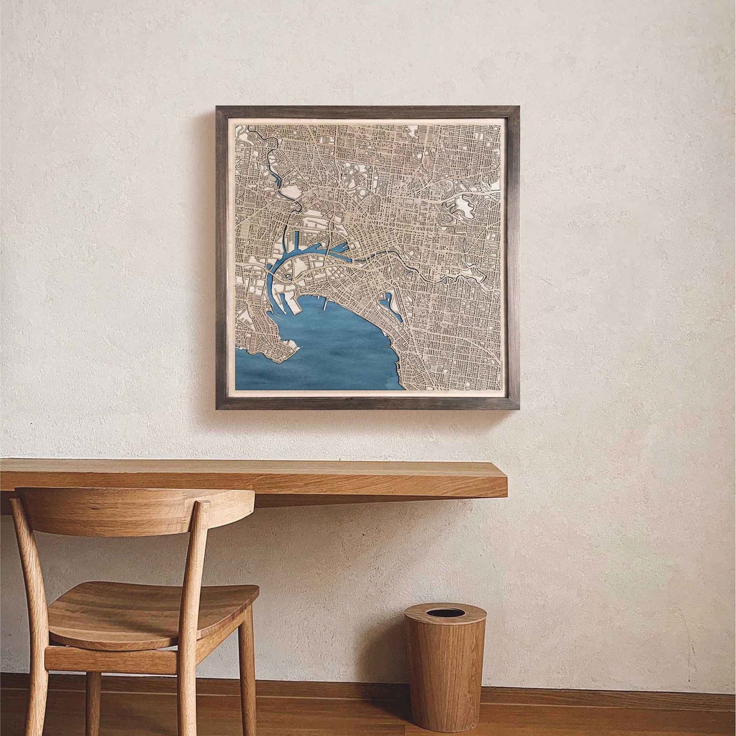 Melbourne Wooden Map by CityWood - Custom Wood Map Art - Unique Laser Cut Engraved - Anniversary Gift