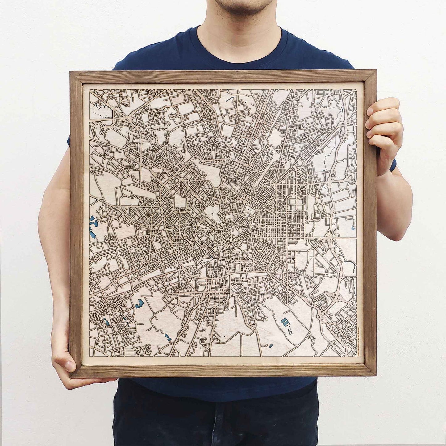 Milan Wooden Map by CityWood - Custom Wood Map Art - Unique Laser Cut Engraved - Anniversary Gift