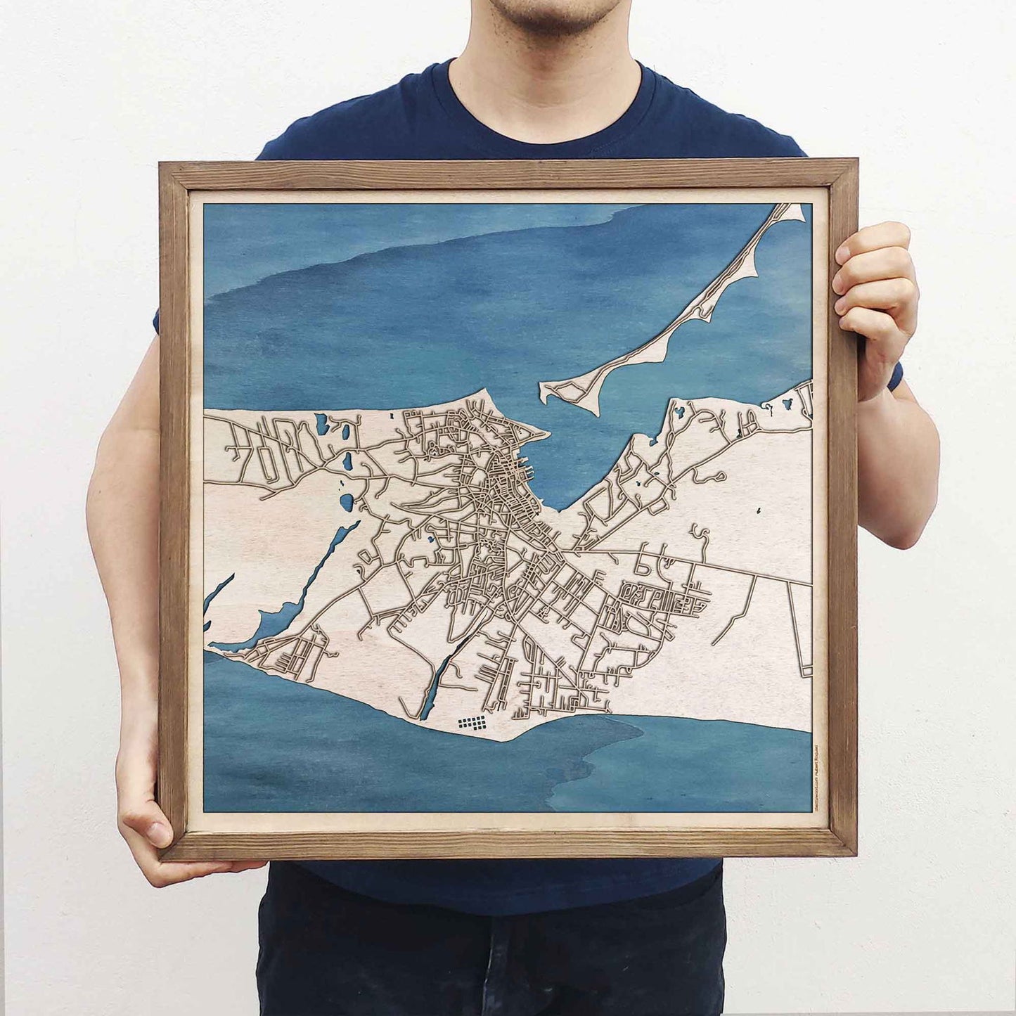 Nantucket Wooden Map by CityWood - Custom Wood Map Art - Unique Laser Cut Engraved - Anniversary Gift