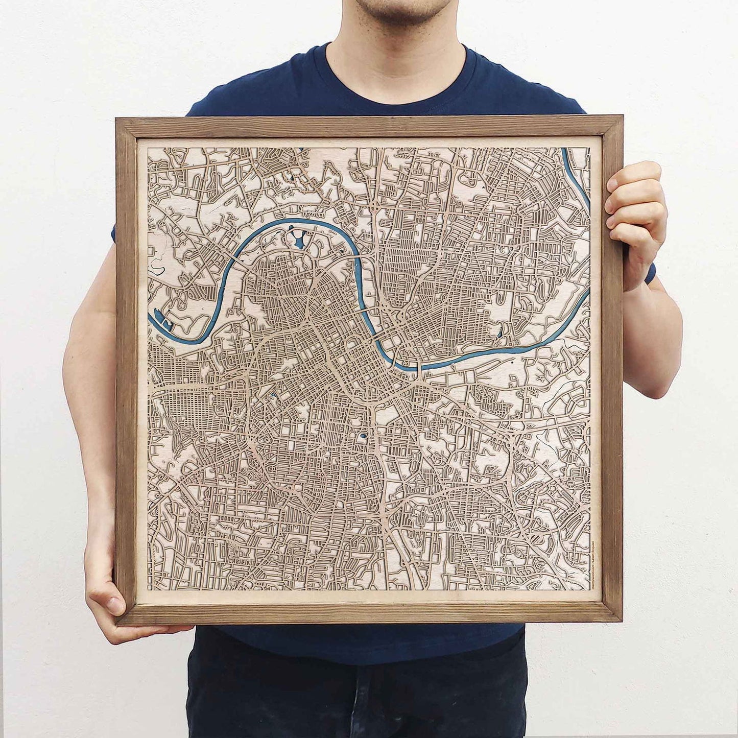 Nashville Wooden Map by CityWood - Custom Wood Map Art - Unique Laser Cut Engraved - Anniversary Gift