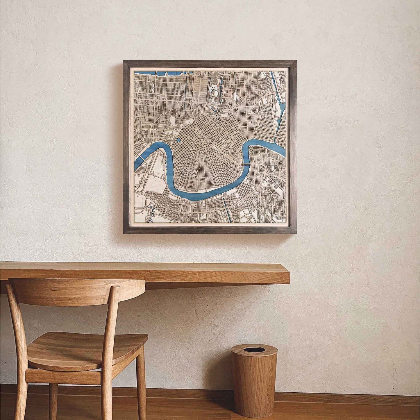 New Orleans Wooden Map by CityWood - Custom Wood Map Art - Unique Laser Cut Engraved - Anniversary Gift