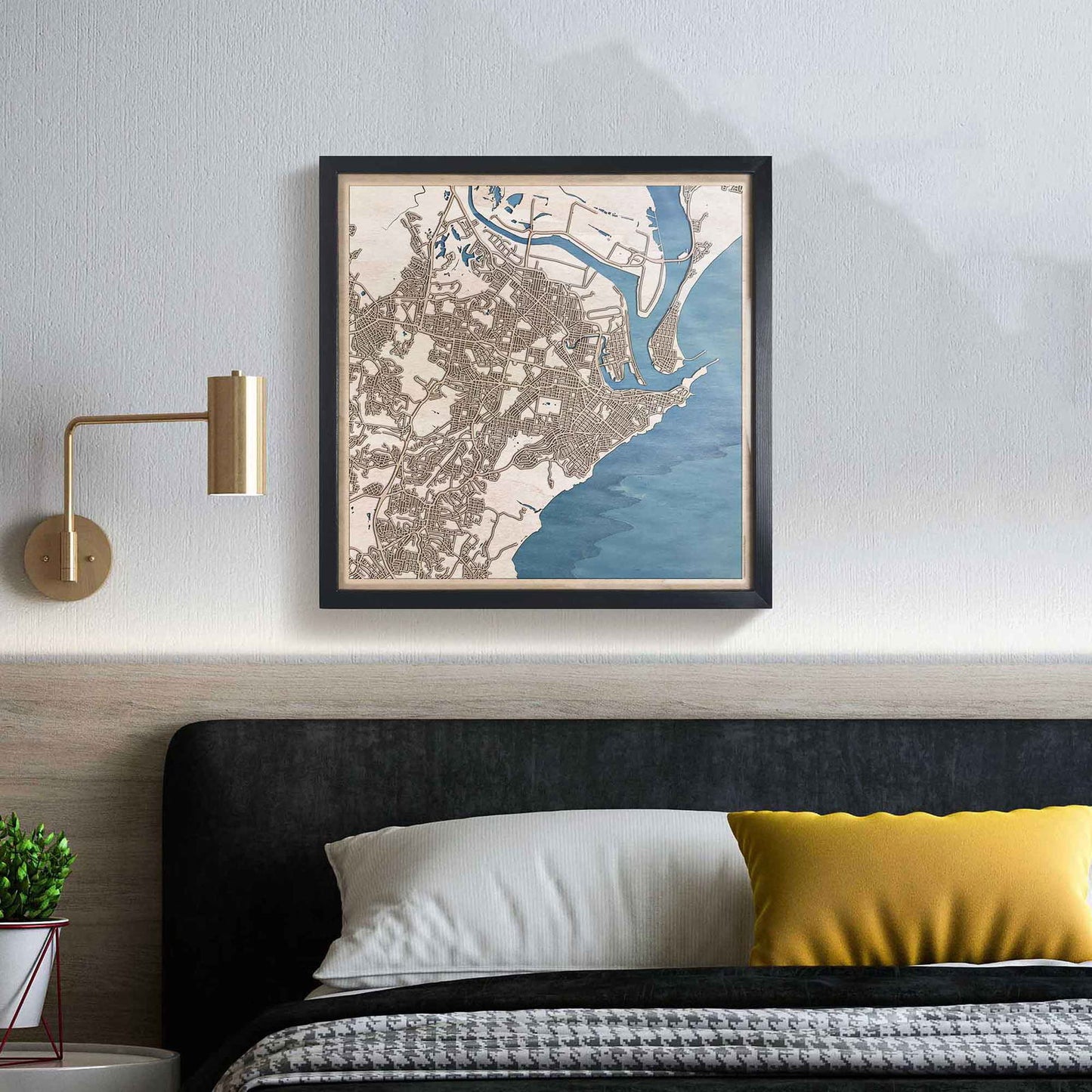 Newcastle Wooden Map by CityWood - Custom Wood Map Art - Unique Laser Cut Engraved - Anniversary Gift