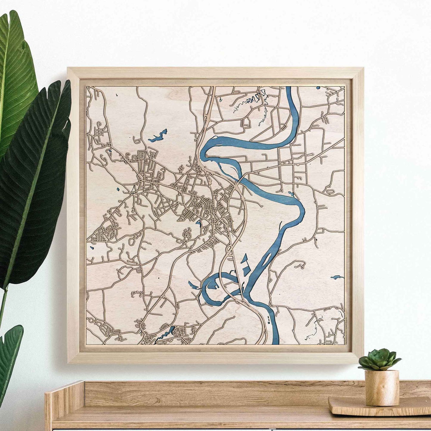 Northampton Wooden Map by CityWood - Custom Wood Map Art - Unique Laser Cut Engraved - Anniversary Gift