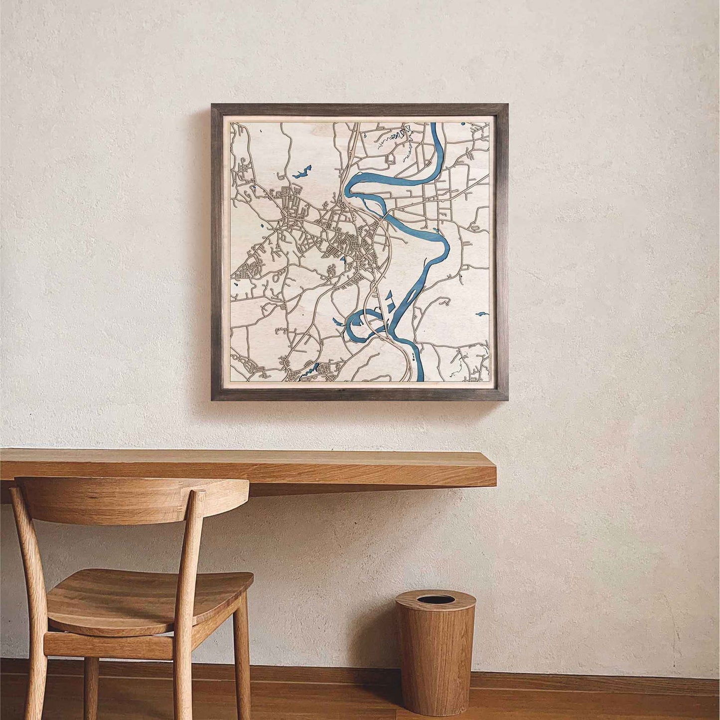 Northampton Wooden Map by CityWood - Custom Wood Map Art - Unique Laser Cut Engraved - Anniversary Gift