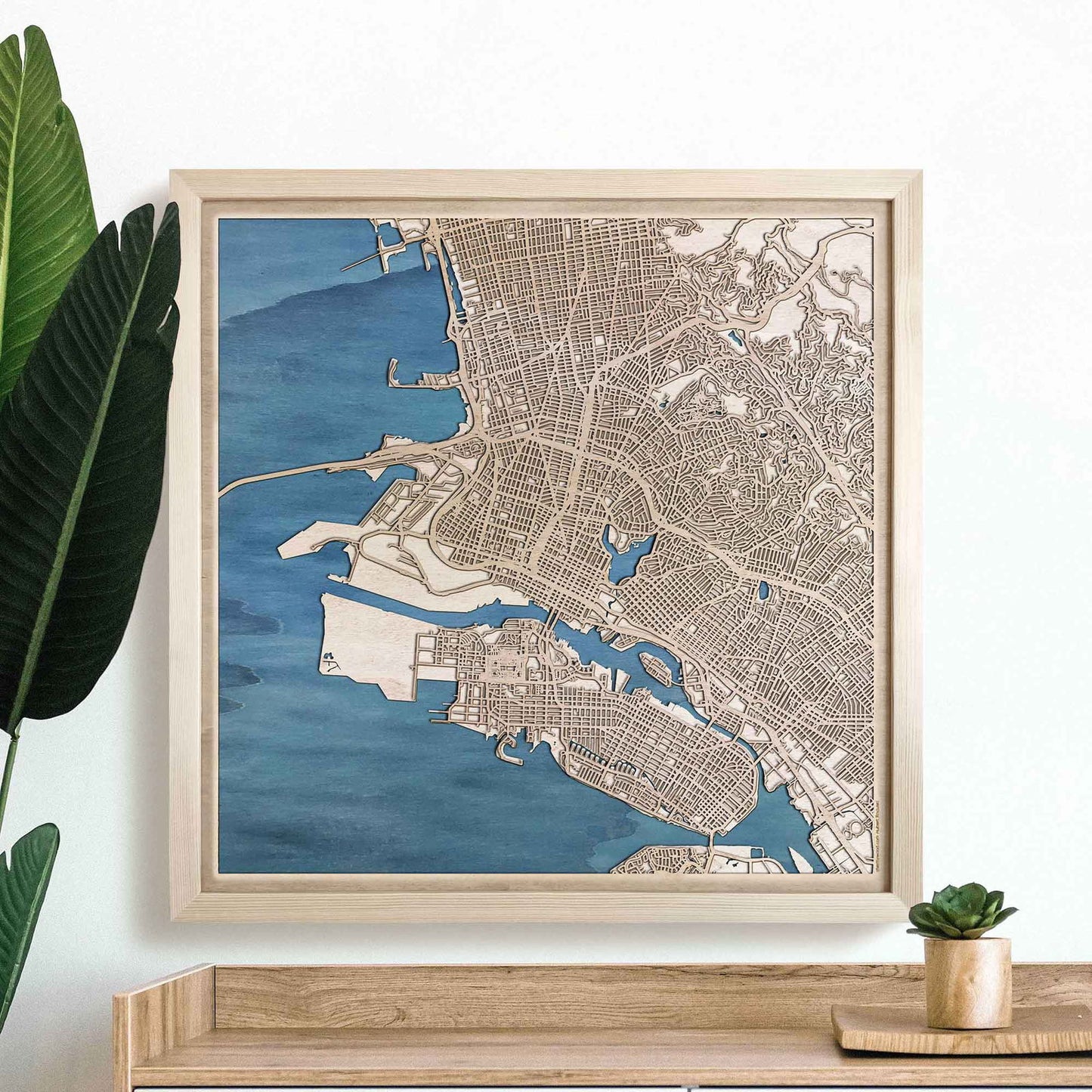 Oakland Wooden Map by CityWood - Custom Wood Map Art - Unique Laser Cut Engraved - Anniversary Gift