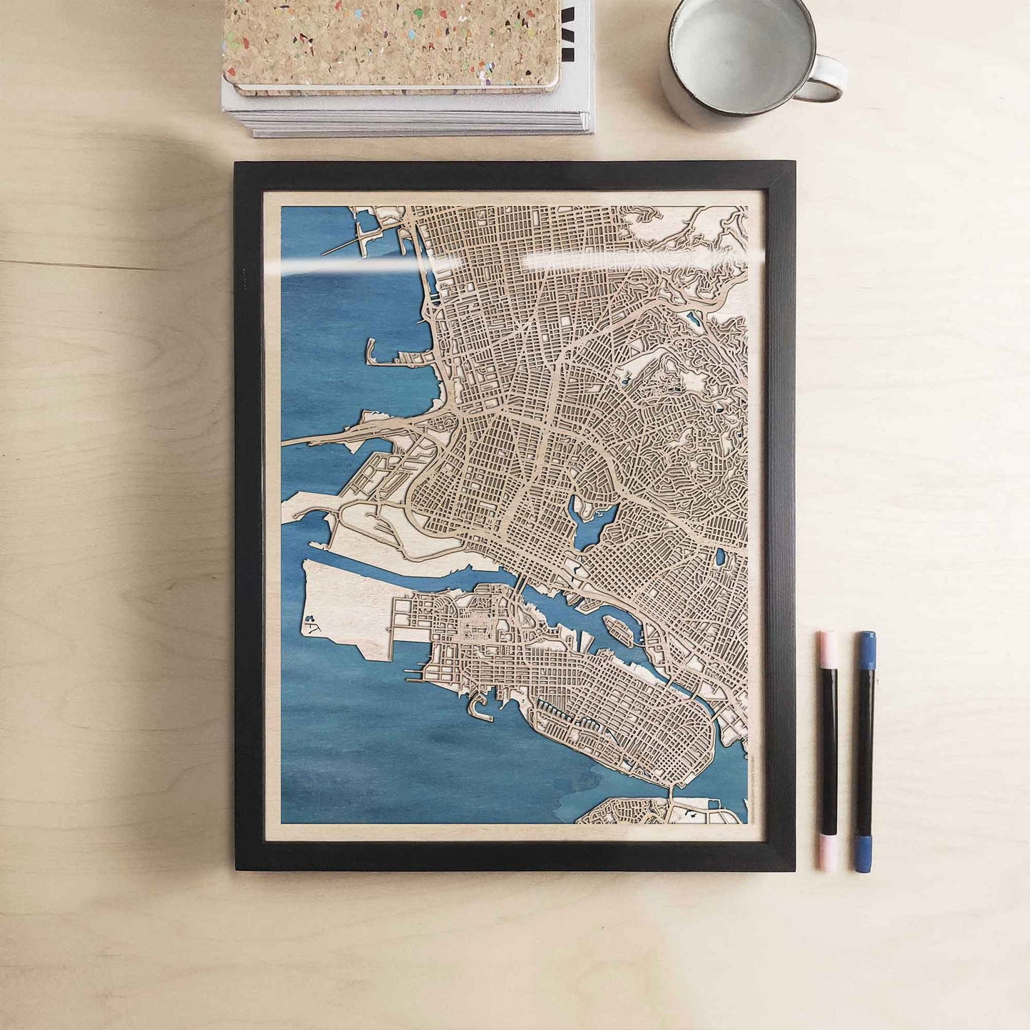 Oakland Wooden Map by CityWood - Custom Wood Map Art - Unique Laser Cut Engraved - Anniversary Gift