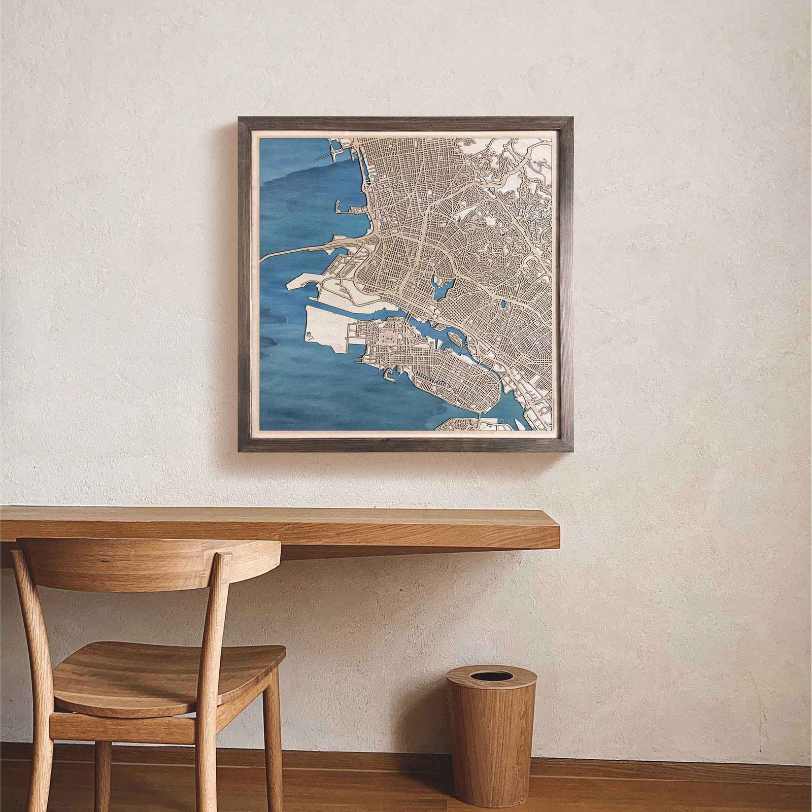 Oakland Wooden Map by CityWood - Custom Wood Map Art - Unique Laser Cut Engraved - Anniversary Gift