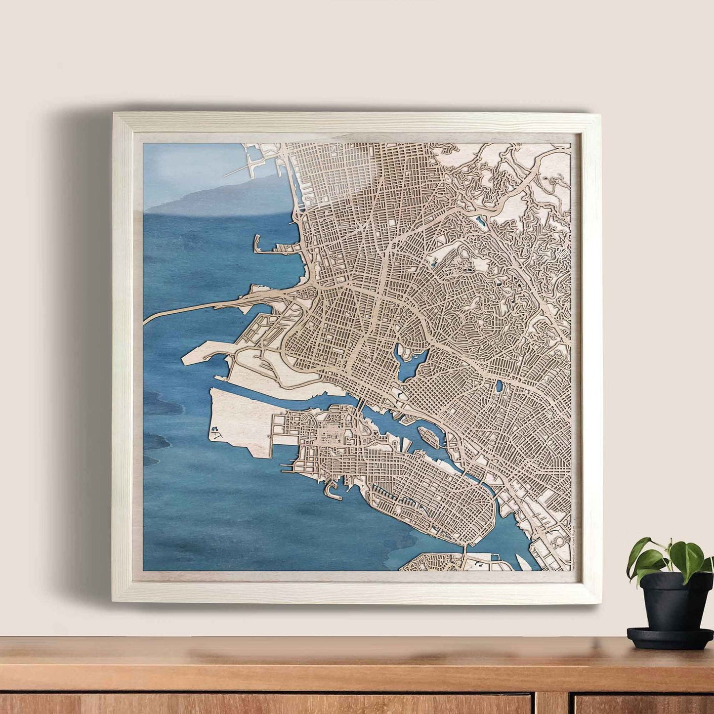 Oakland Wooden Map by CityWood - Custom Wood Map Art - Unique Laser Cut Engraved - Anniversary Gift