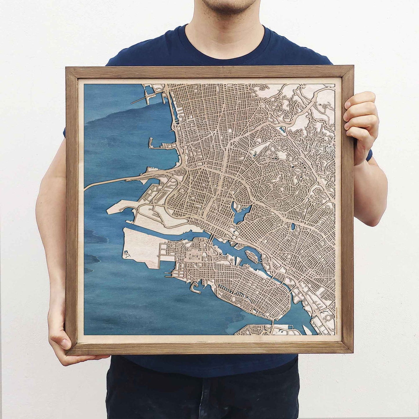 Oakland Wooden Map by CityWood - Custom Wood Map Art - Unique Laser Cut Engraved - Anniversary Gift
