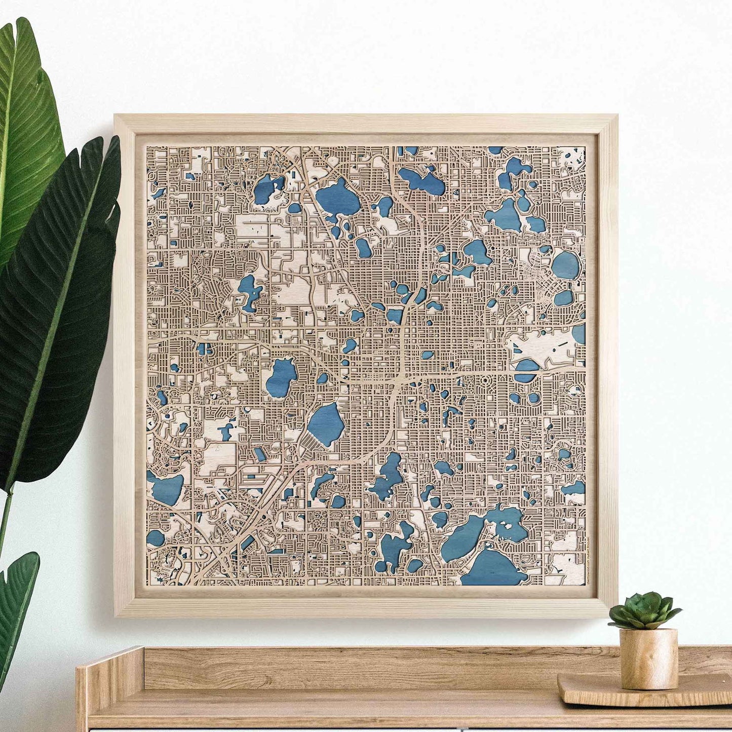 Orlando Wooden Map by CityWood - Custom Wood Map Art - Unique Laser Cut Engraved - Anniversary Gift
