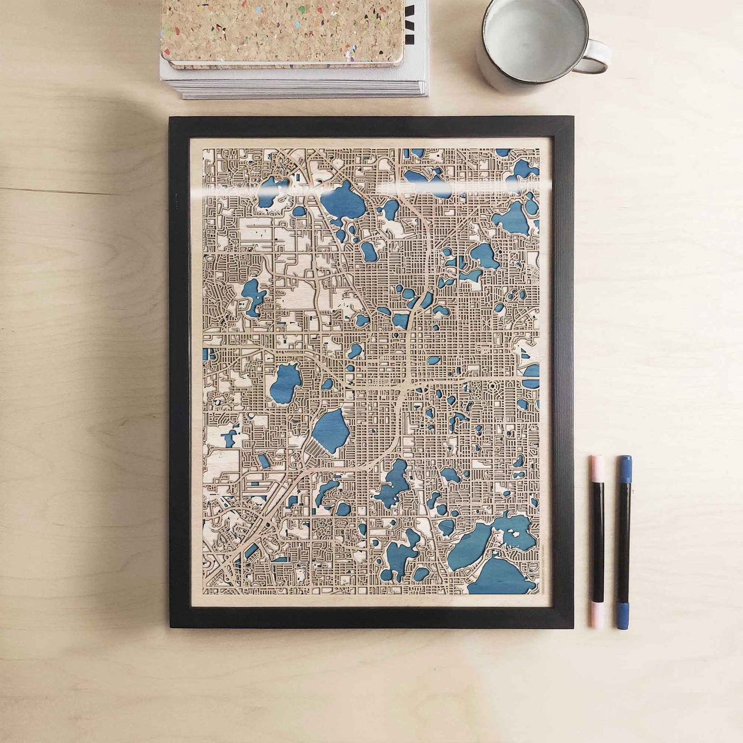 Orlando Wooden Map by CityWood - Custom Wood Map Art - Unique Laser Cut Engraved - Anniversary Gift