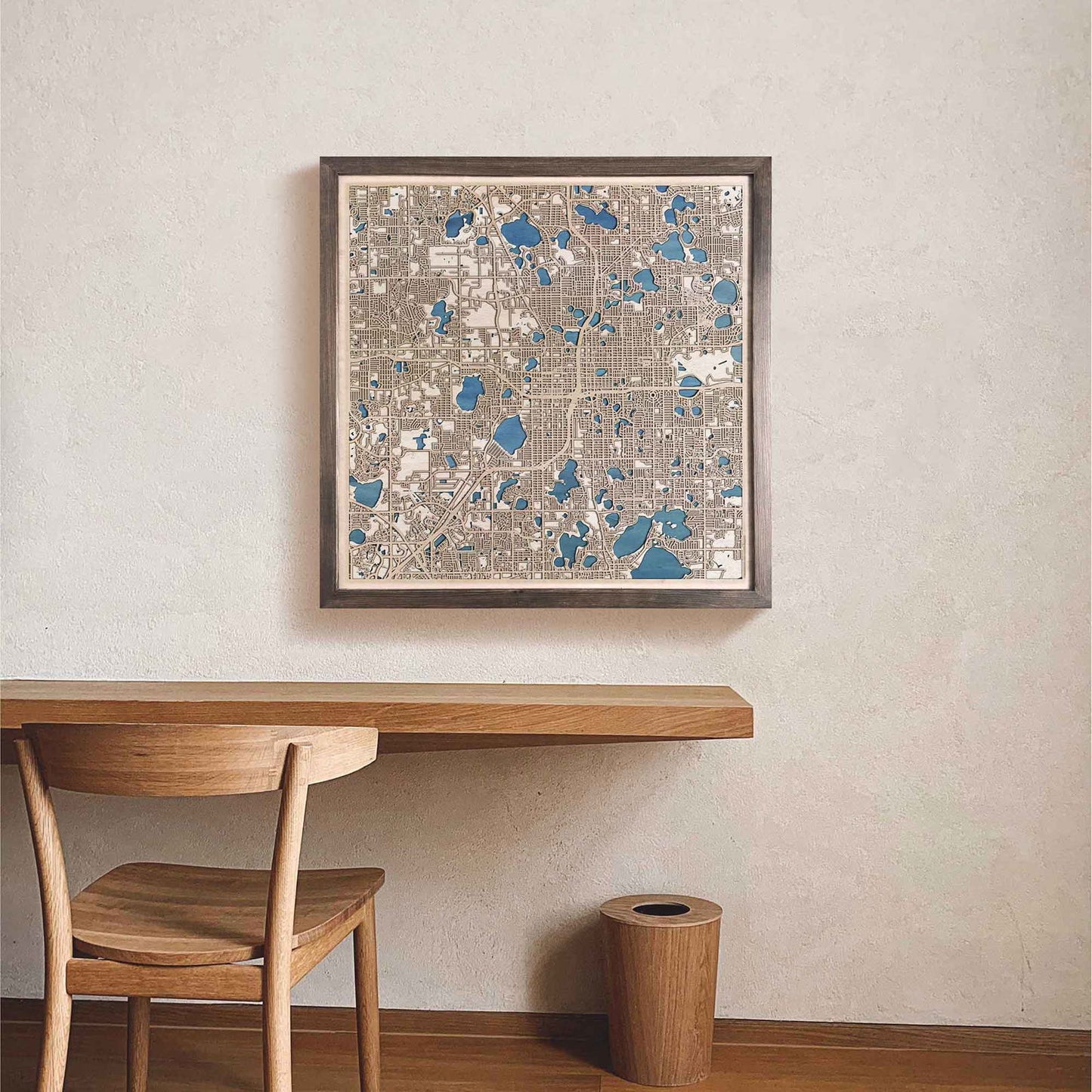 Orlando Wooden Map by CityWood - Custom Wood Map Art - Unique Laser Cut Engraved - Anniversary Gift