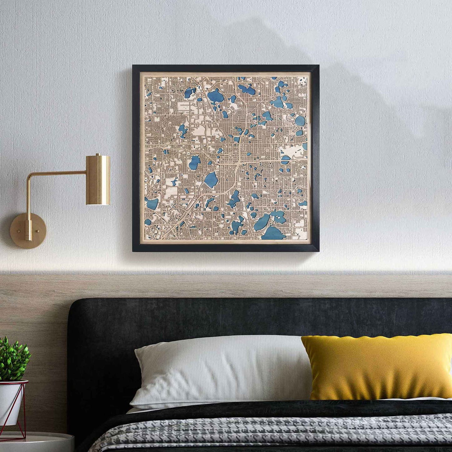 Orlando Wooden Map by CityWood - Custom Wood Map Art - Unique Laser Cut Engraved - Anniversary Gift