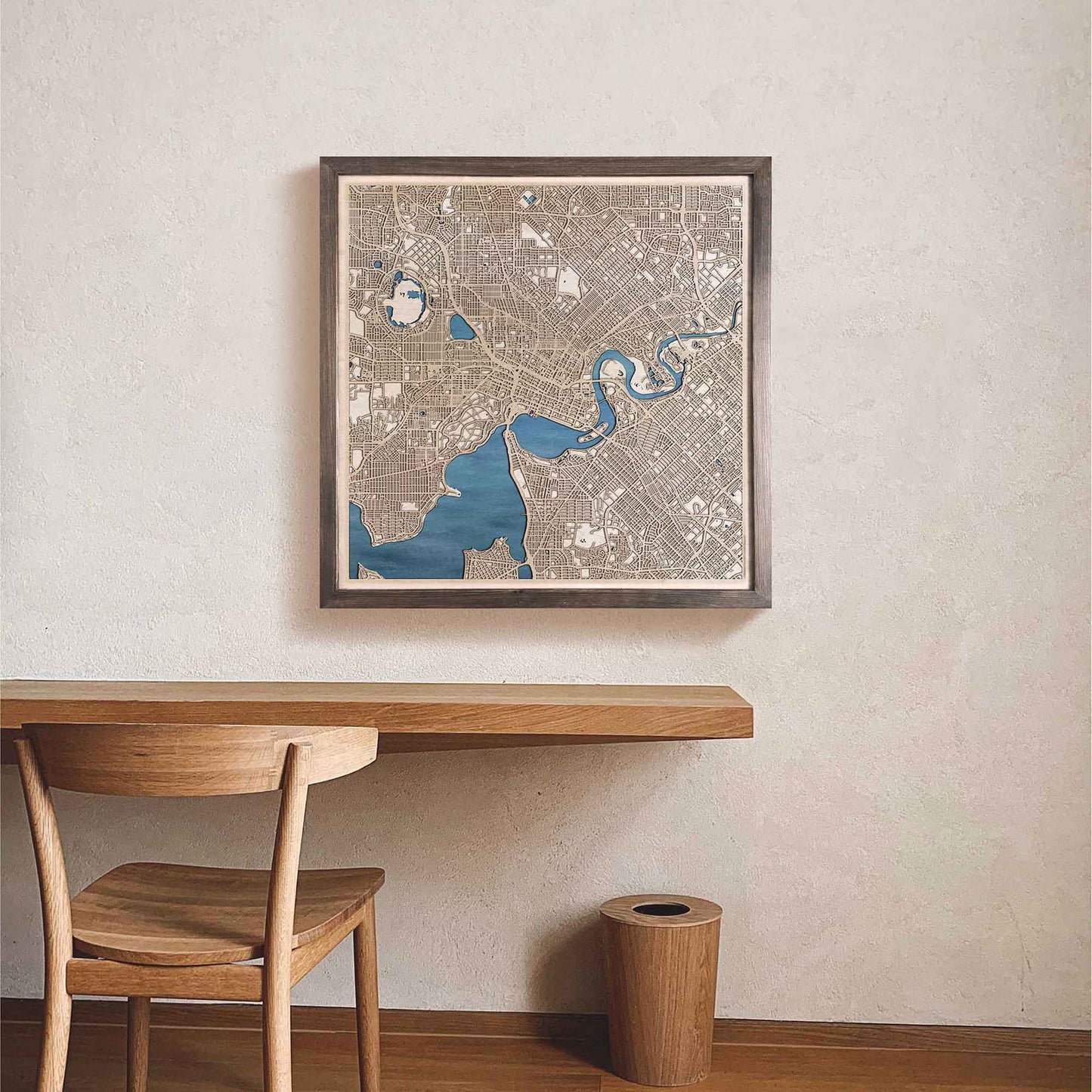 Perth Wooden Map by CityWood - Custom Wood Map Art - Unique Laser Cut Engraved - Anniversary Gift