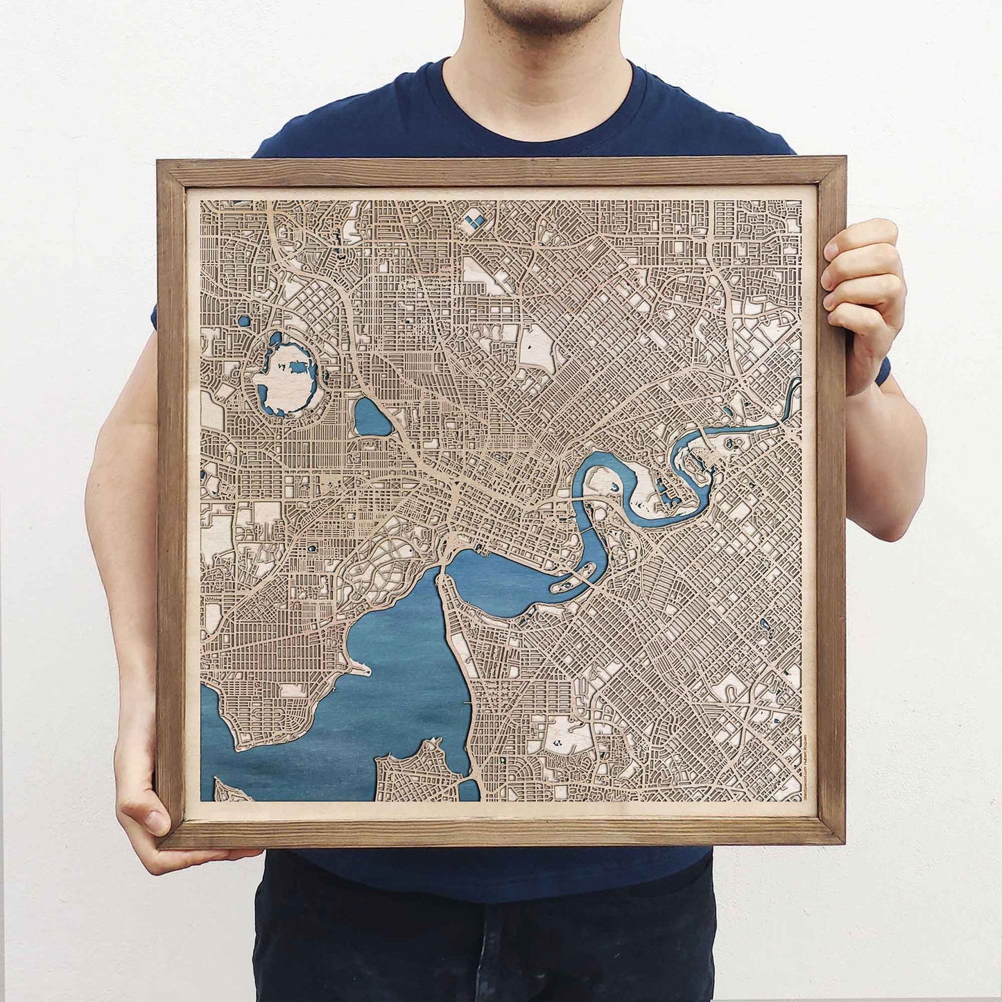 Perth Wooden Map by CityWood - Custom Wood Map Art - Unique Laser Cut Engraved - Anniversary Gift