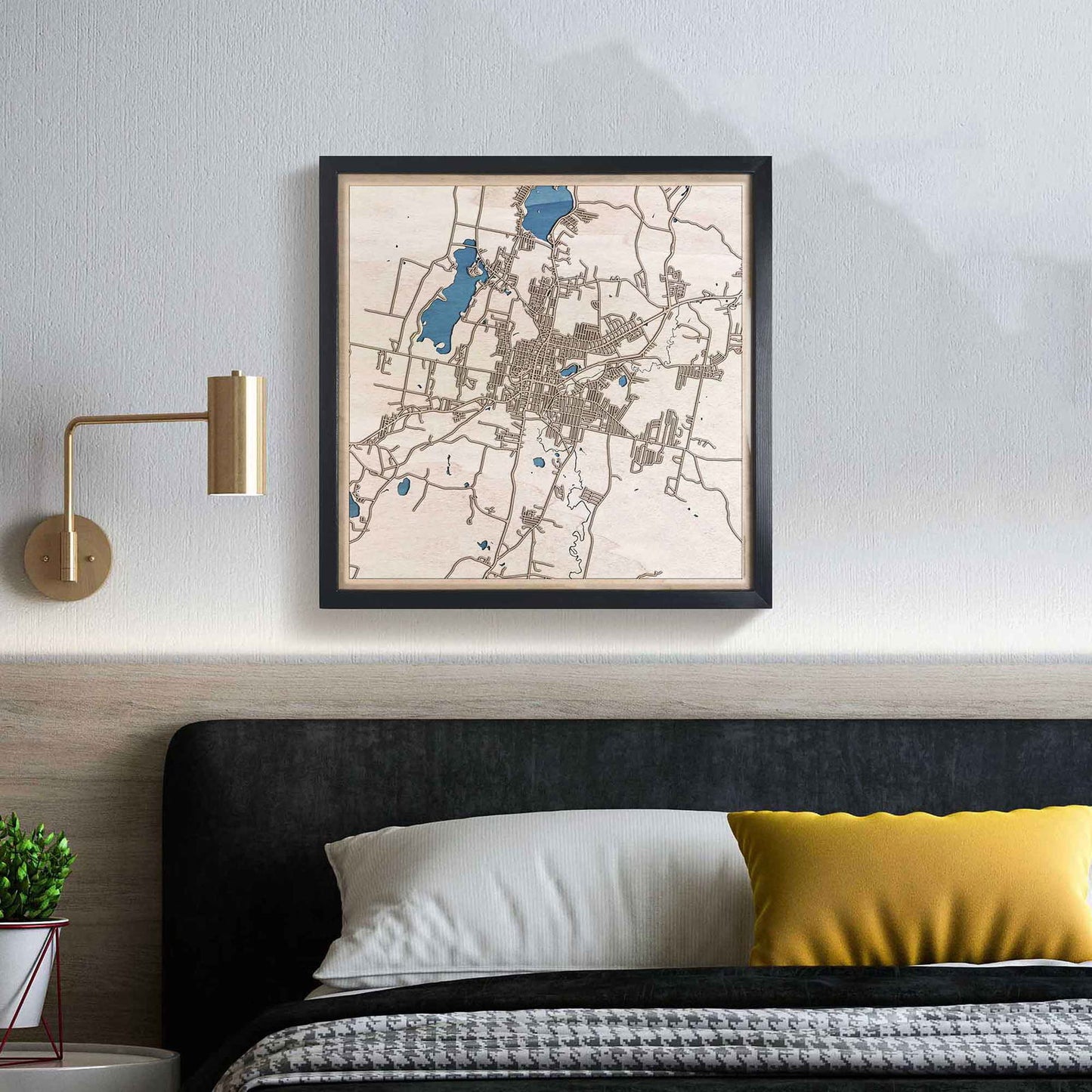 Pittsfield Wooden Map by CityWood - Custom Wood Map Art - Unique Laser Cut Engraved - Anniversary Gift