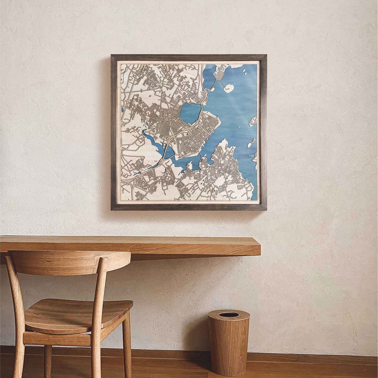 Portland Maine Wooden Map by CityWood - Custom Wood Map Art - Unique Laser Cut Engraved - Anniversary Gift