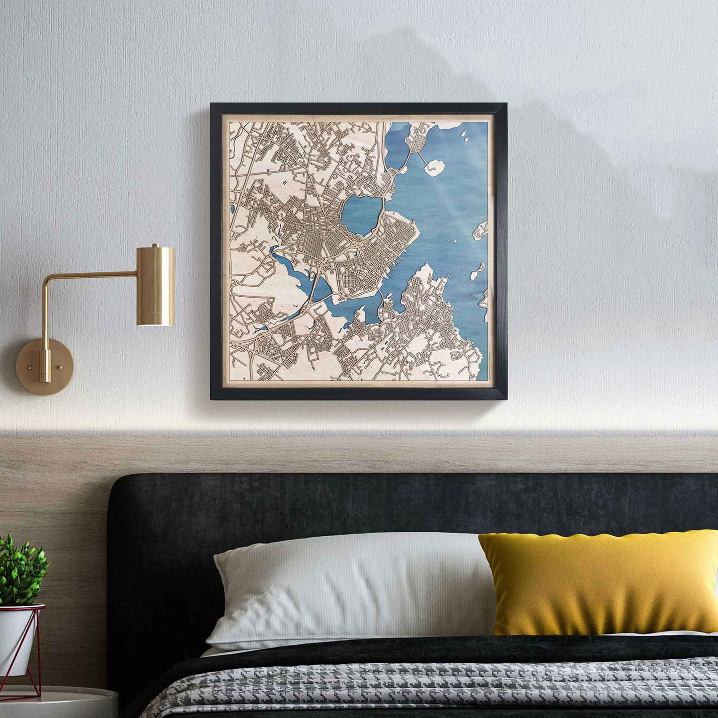 Portland Maine Wooden Map by CityWood - Custom Wood Map Art - Unique Laser Cut Engraved - Anniversary Gift