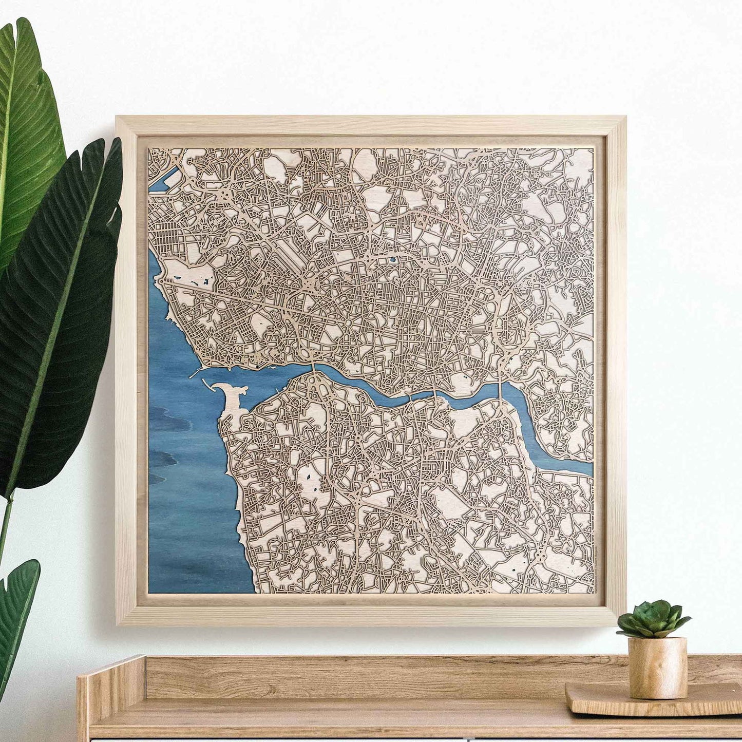 Porto Wooden Map by CityWood - Custom Wood Map Art - Unique Laser Cut Engraved - Anniversary Gift