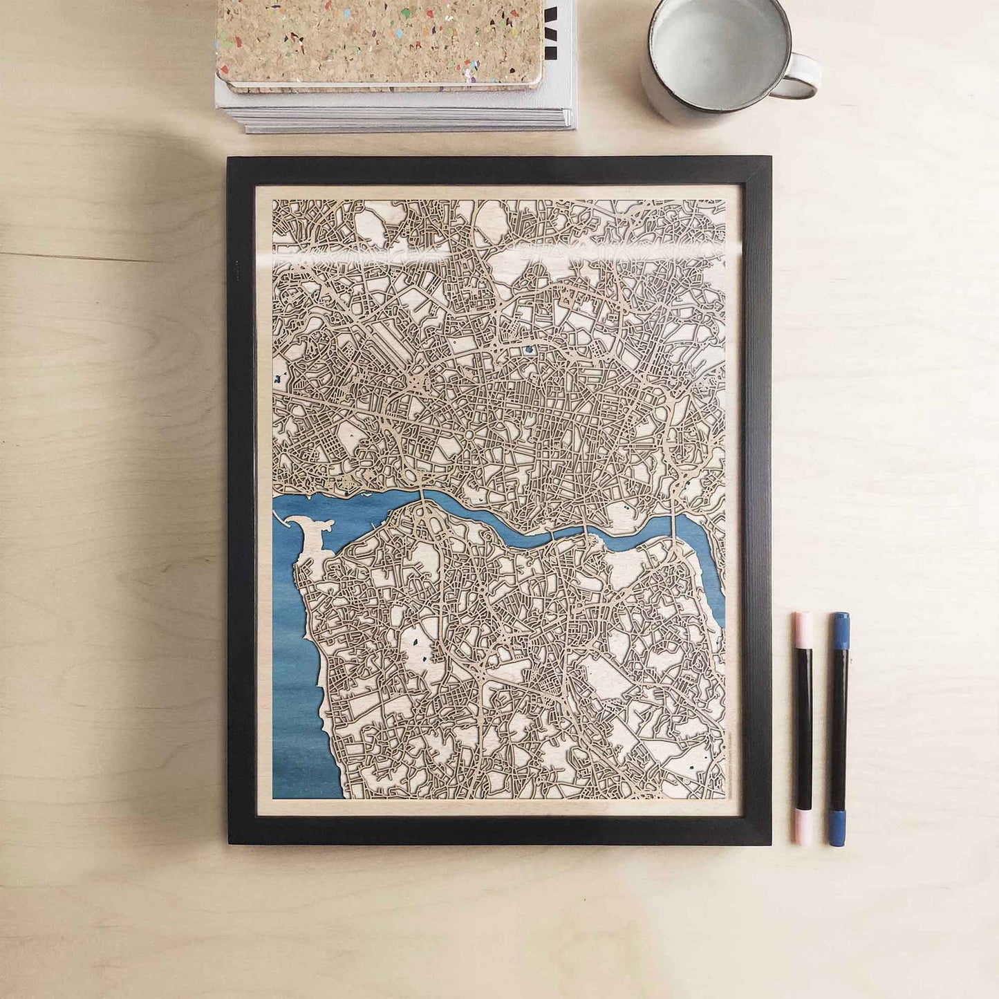 Porto Wooden Map by CityWood - Custom Wood Map Art - Unique Laser Cut Engraved - Anniversary Gift