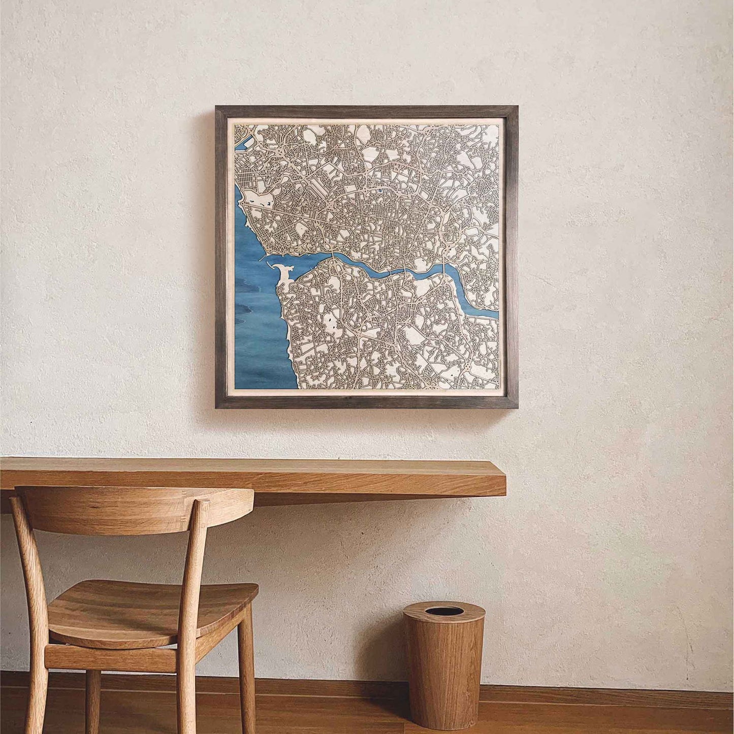Porto Wooden Map by CityWood - Custom Wood Map Art - Unique Laser Cut Engraved - Anniversary Gift