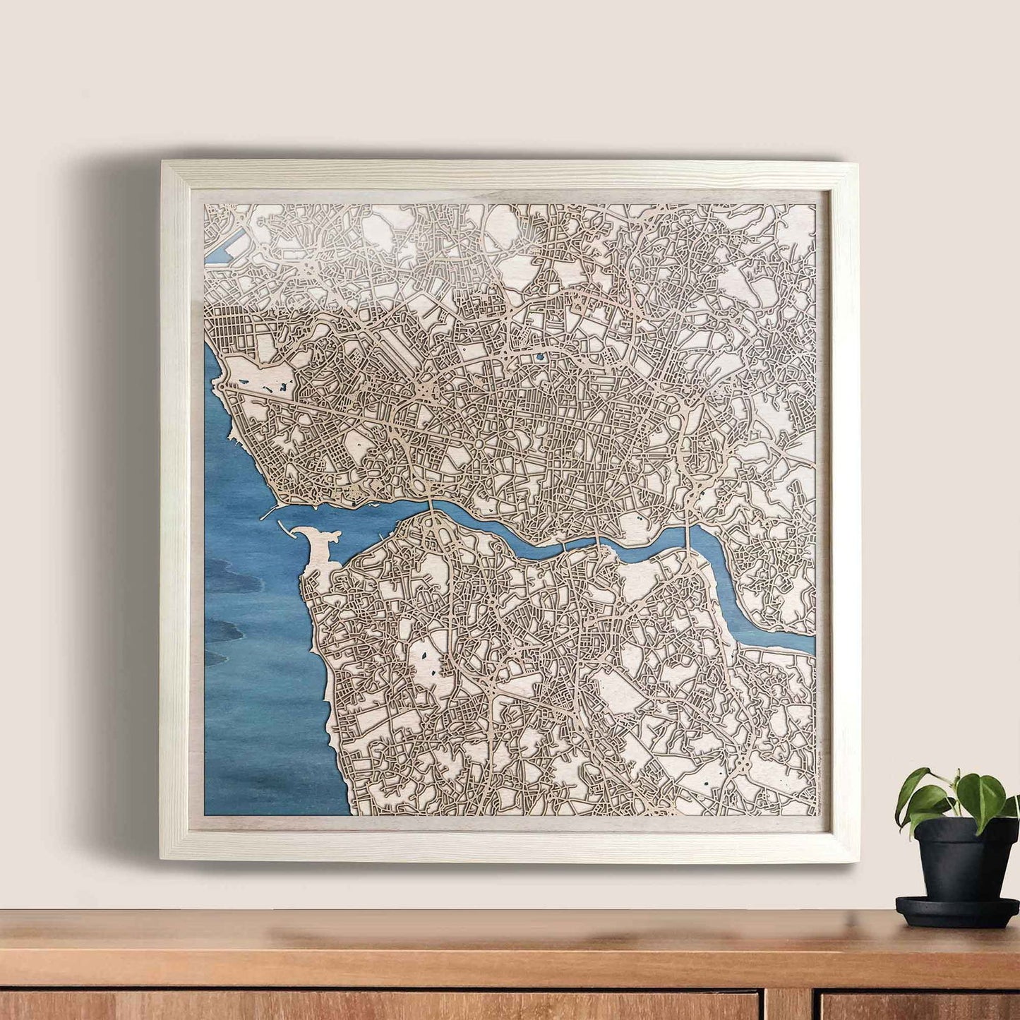 Porto Wooden Map by CityWood - Custom Wood Map Art - Unique Laser Cut Engraved - Anniversary Gift
