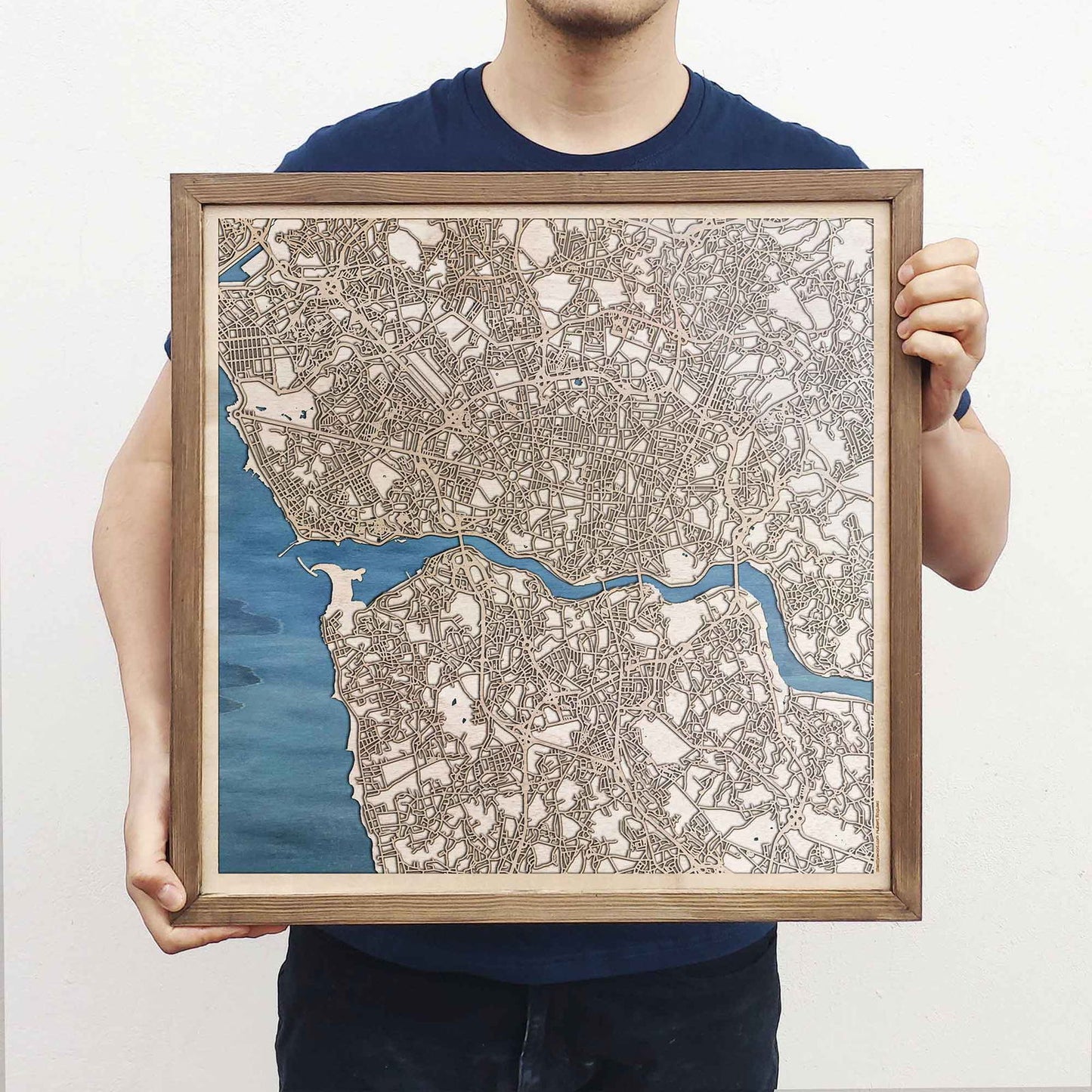 Porto Wooden Map by CityWood - Custom Wood Map Art - Unique Laser Cut Engraved - Anniversary Gift