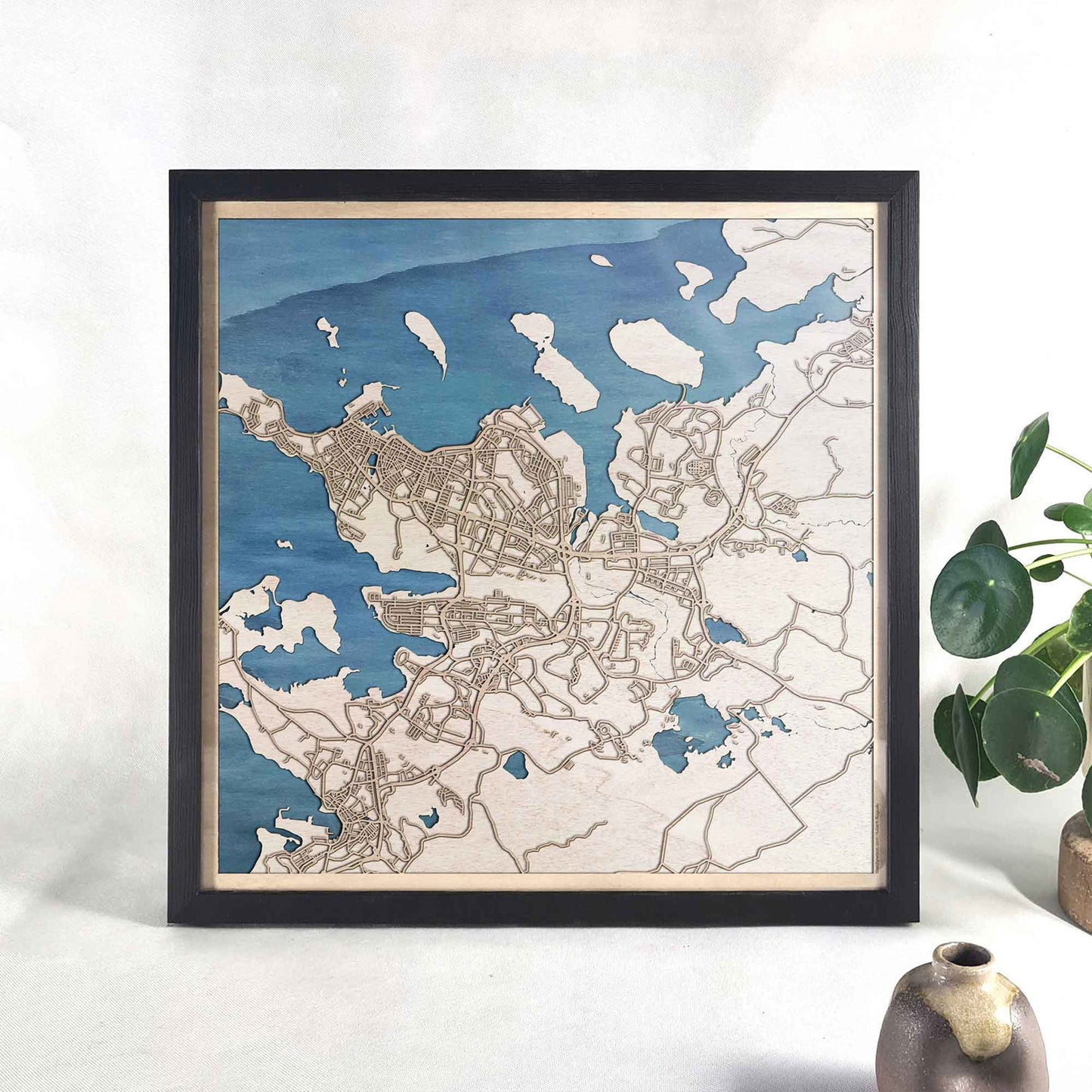 Reykjavik Wooden Map by CityWood - Custom Wood Map Art - Unique Laser Cut Engraved - Anniversary Gift