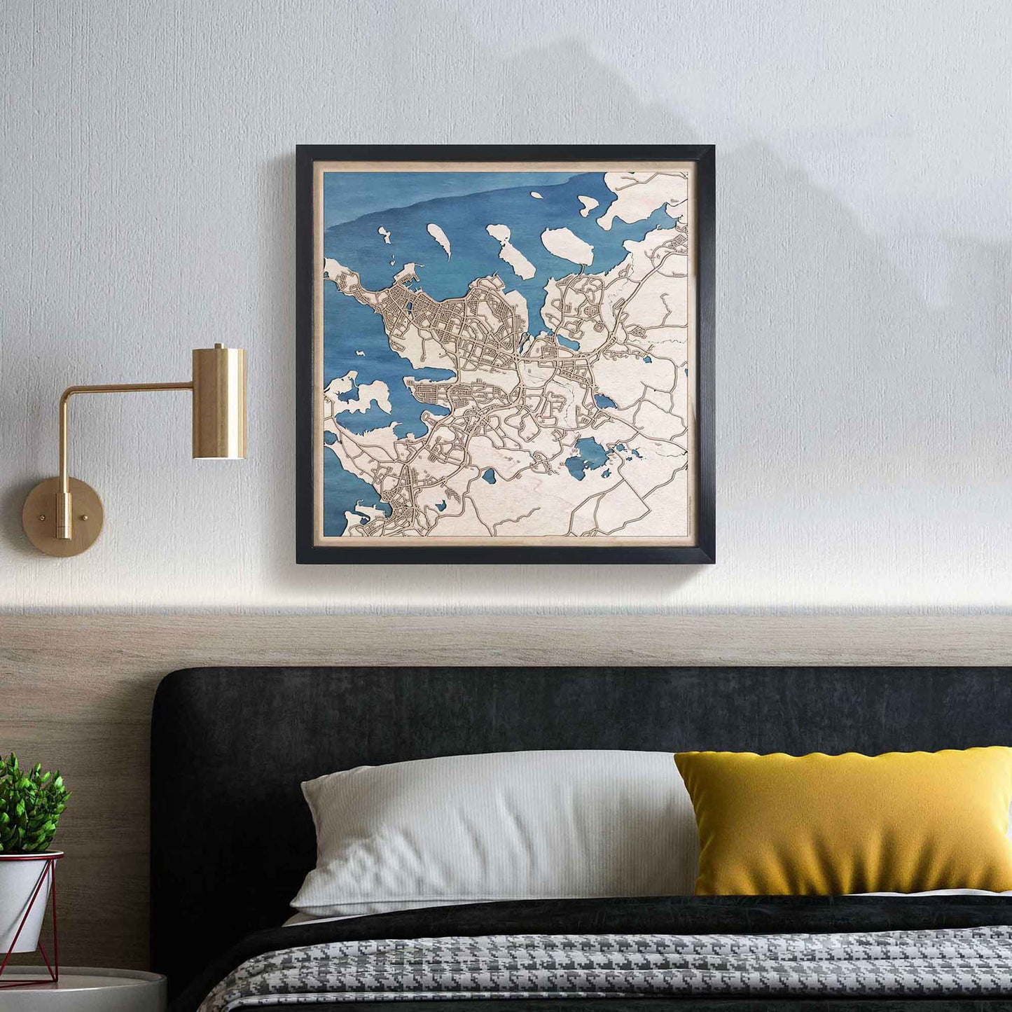 Reykjavik Wooden Map by CityWood - Custom Wood Map Art - Unique Laser Cut Engraved - Anniversary Gift