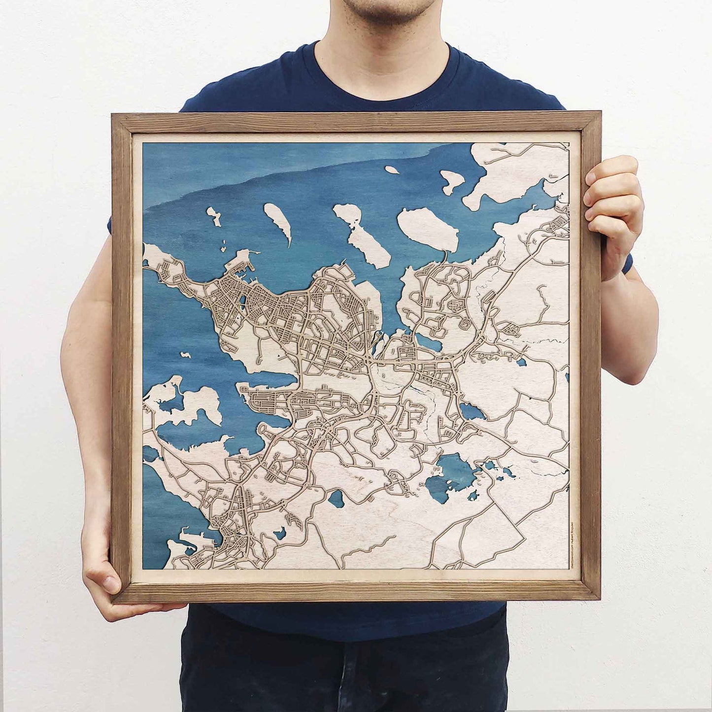 Reykjavik Wooden Map by CityWood - Custom Wood Map Art - Unique Laser Cut Engraved - Anniversary Gift