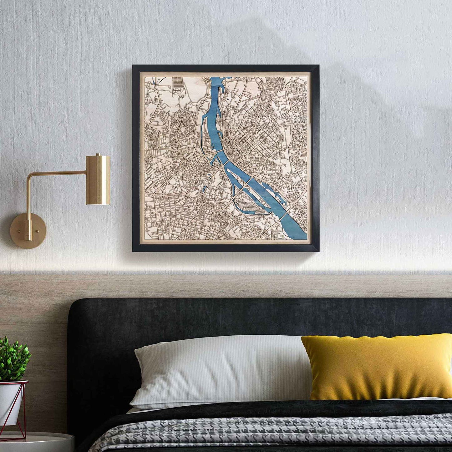 Riga Wooden Map by CityWood - Custom Wood Map Art - Unique Laser Cut Engraved - Anniversary Gift