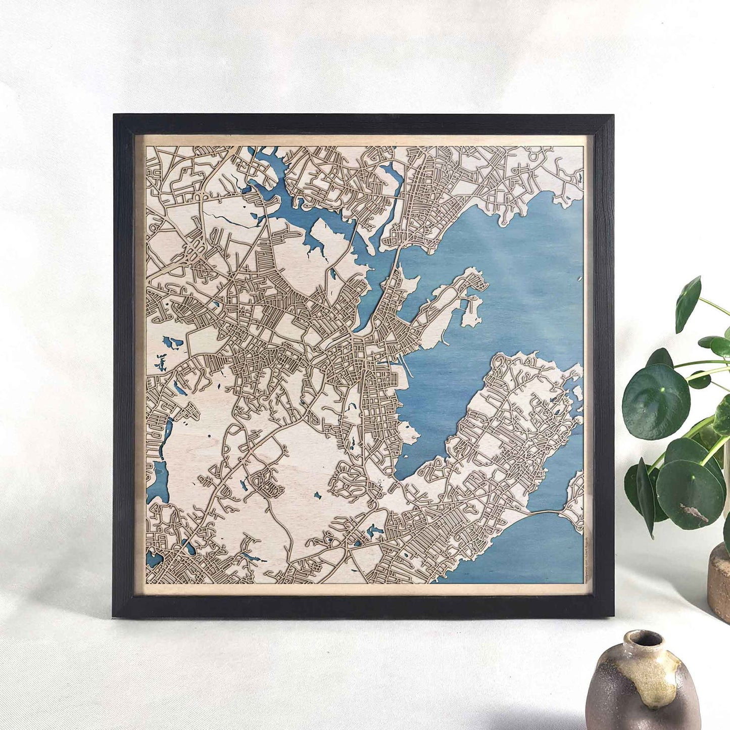 Salem Wooden Map by CityWood - Custom Wood Map Art - Unique Laser Cut Engraved - Anniversary Gift