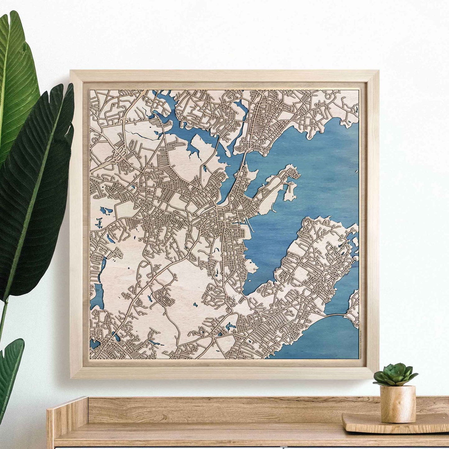 Salem Wooden Map by CityWood - Custom Wood Map Art - Unique Laser Cut Engraved - Anniversary Gift