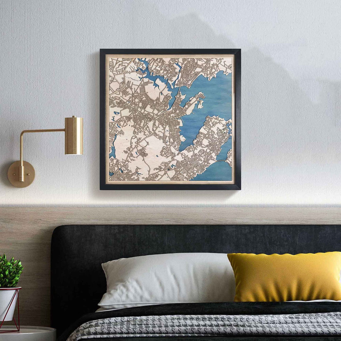 Salem Wooden Map by CityWood - Custom Wood Map Art - Unique Laser Cut Engraved - Anniversary Gift