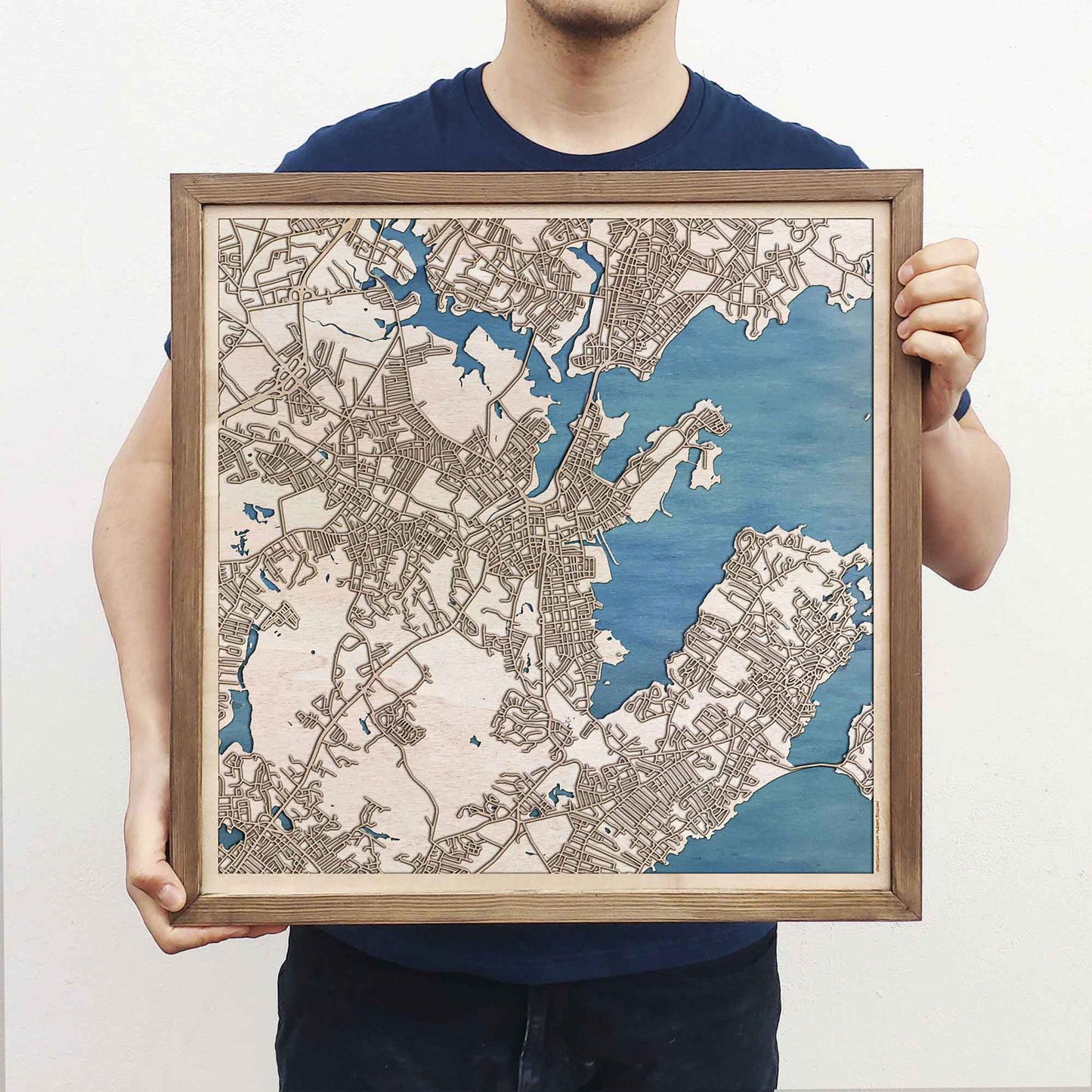 Salem Wooden Map by CityWood - Custom Wood Map Art - Unique Laser Cut Engraved - Anniversary Gift