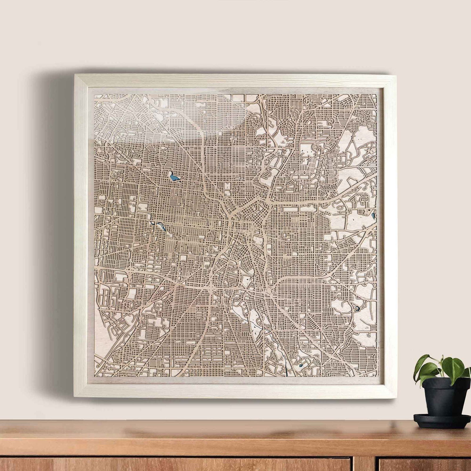 San Antonio Wooden Map by CityWood - Custom Wood Map Art - Unique Laser Cut Engraved - Anniversary Gift