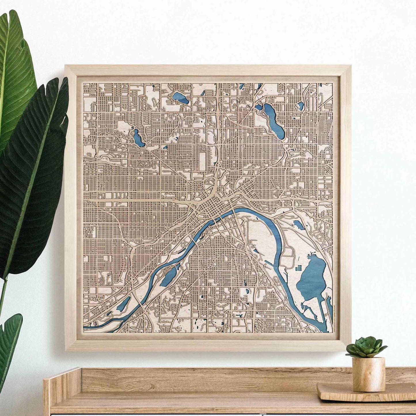 St Paul Wooden Map by CityWood - Custom Wood Map Art - Unique Laser Cut Engraved - Anniversary Gift