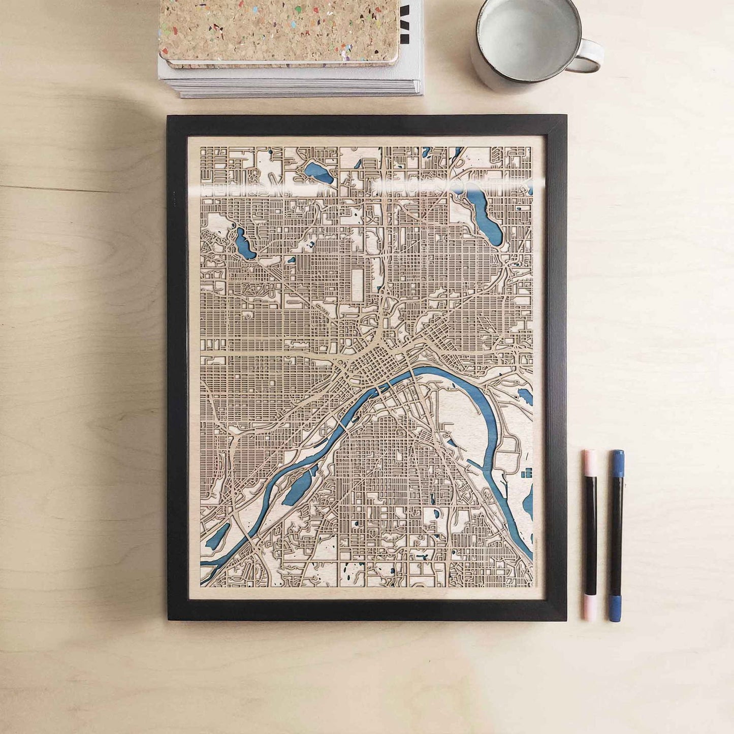 St Paul Wooden Map by CityWood - Custom Wood Map Art - Unique Laser Cut Engraved - Anniversary Gift