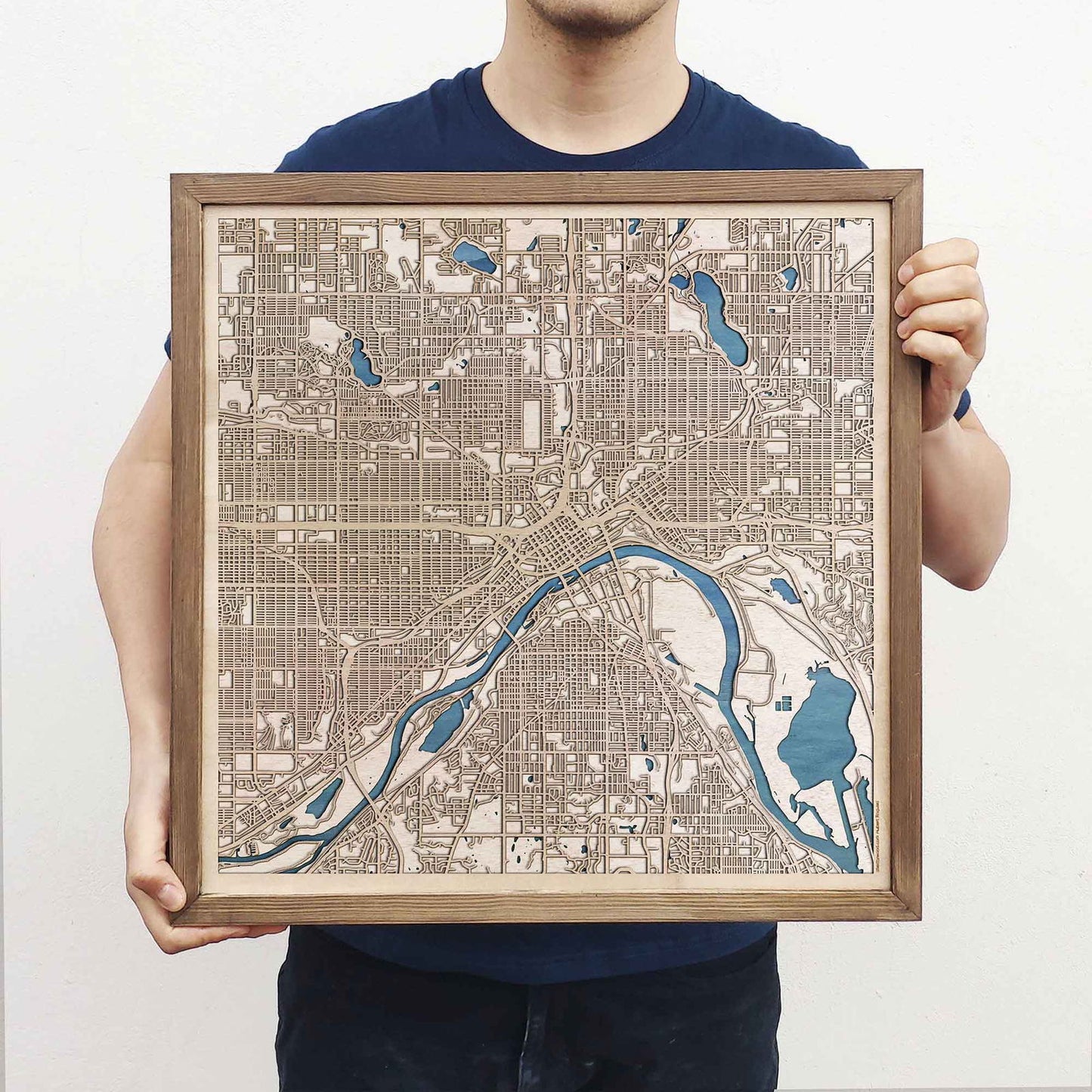 St Paul Wooden Map by CityWood - Custom Wood Map Art - Unique Laser Cut Engraved - Anniversary Gift