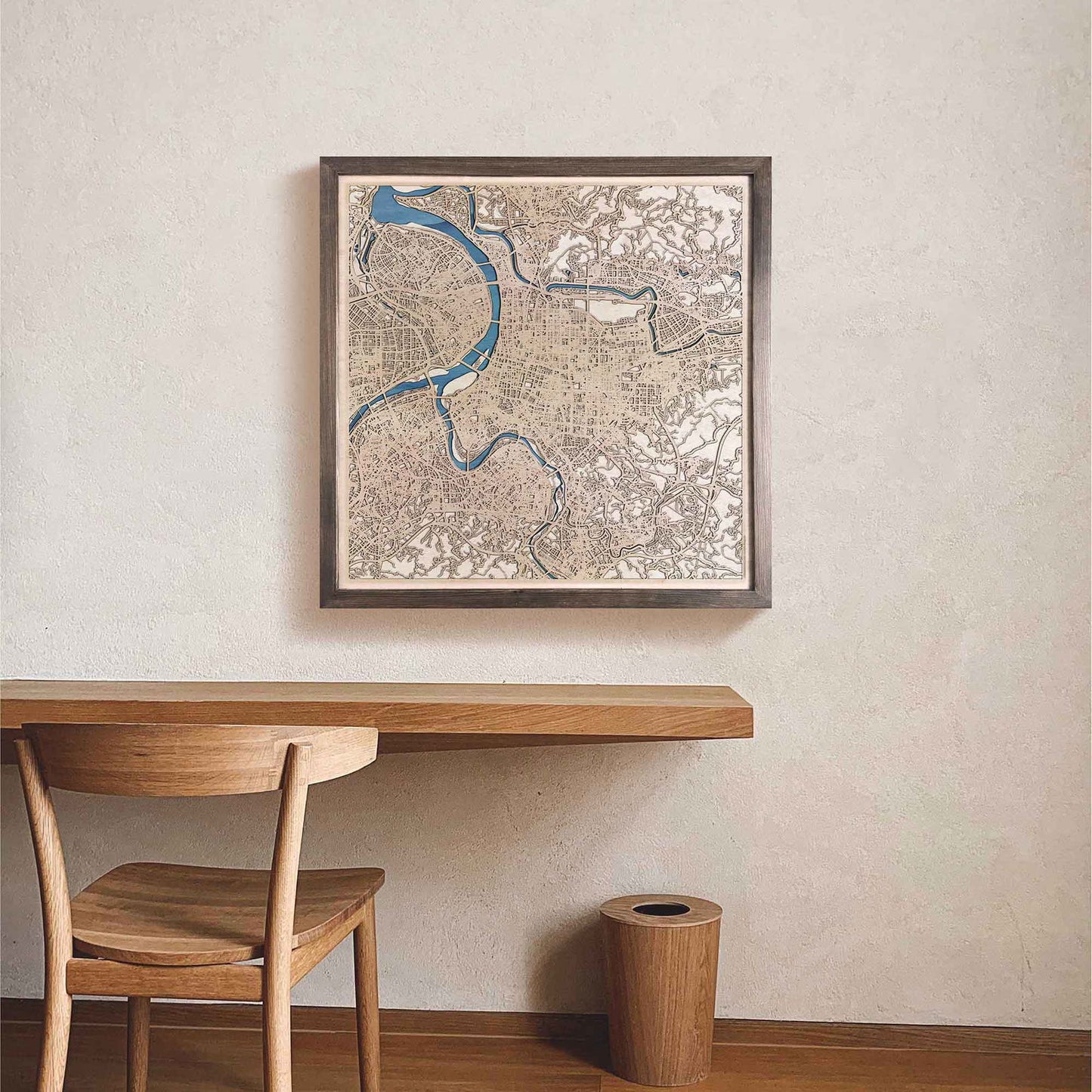 Taipei Wooden Map by CityWood - Custom Wood Map Art - Unique Laser Cut Engraved - Anniversary Gift