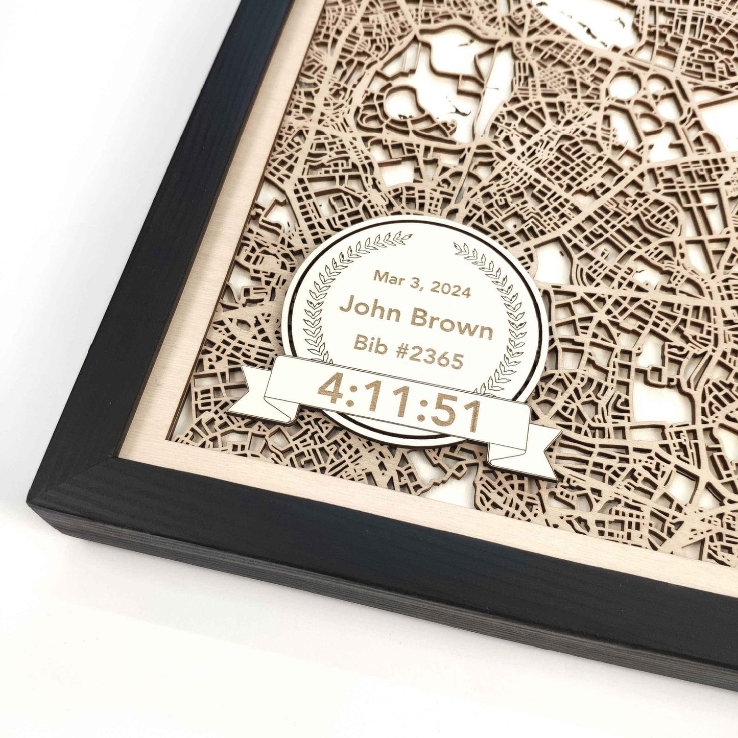 Tokyo Marathon Course Map - Wall Art Gift by CityWood - Custom Wood Map Art - Unique Laser Cut Engraved - Anniversary Gift