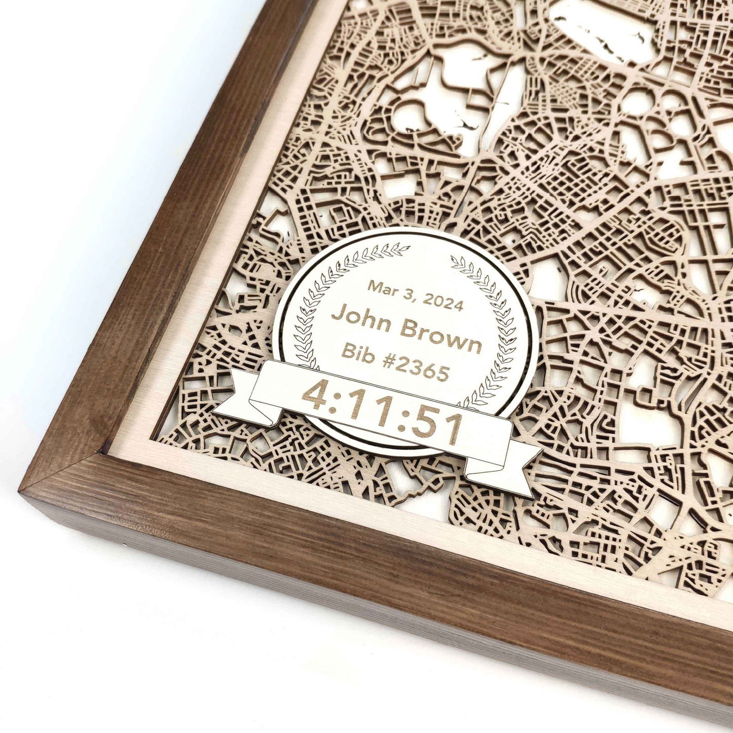 Tokyo Marathon Laser-Cut Wooden Map – Unique Runner Poster Gift by CityWood - Custom Wood Map Art - Unique Laser Cut Engraved - Anniversary Gift