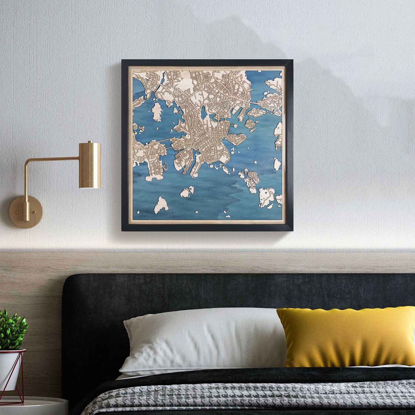 Helsinki Wooden Map by CityWood - Custom Wood Map Art - Unique Laser Cut Engraved - Anniversary Gift