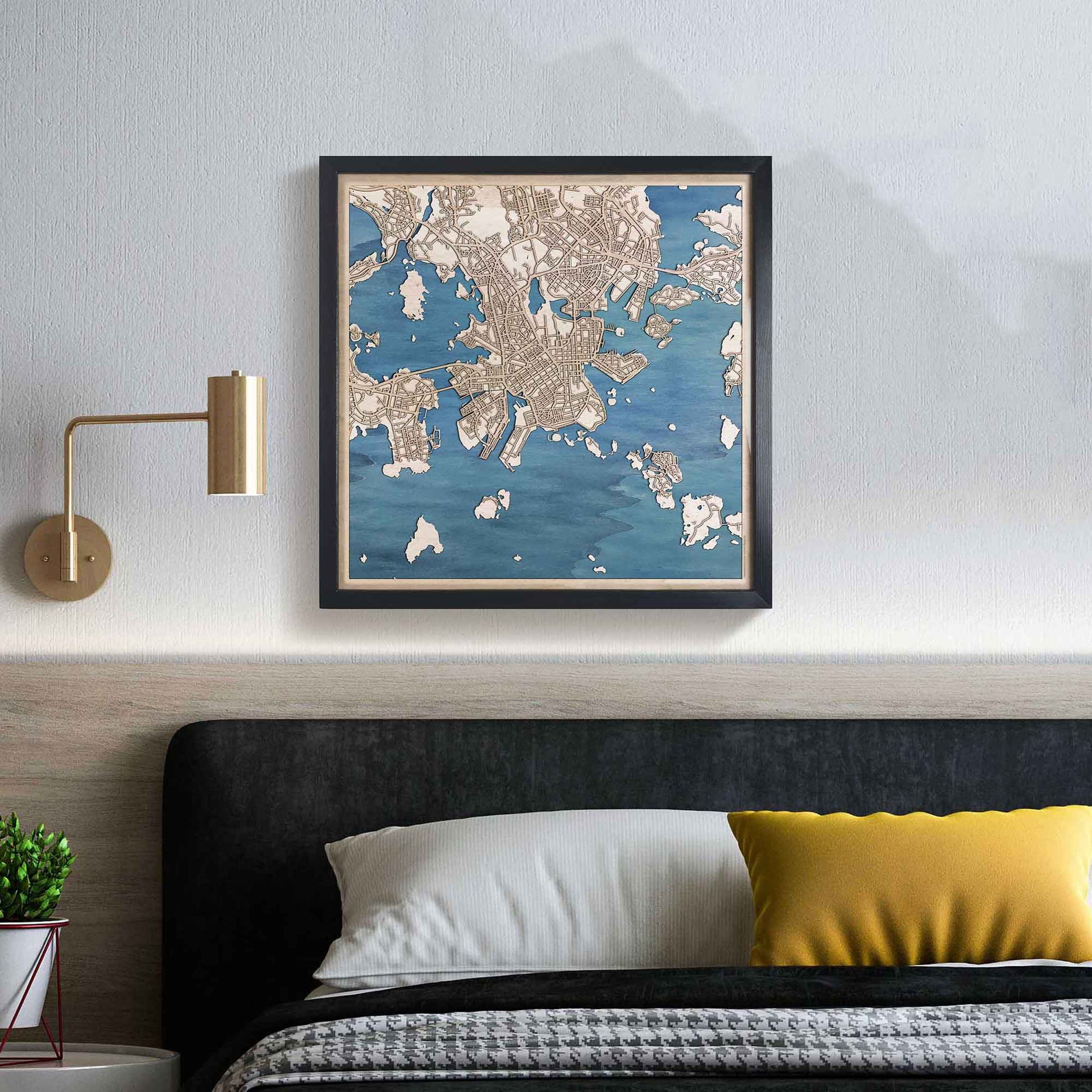 Helsinki Wooden Map by CityWood - Custom Wood Map Art - Unique Laser Cut Engraved - Anniversary Gift