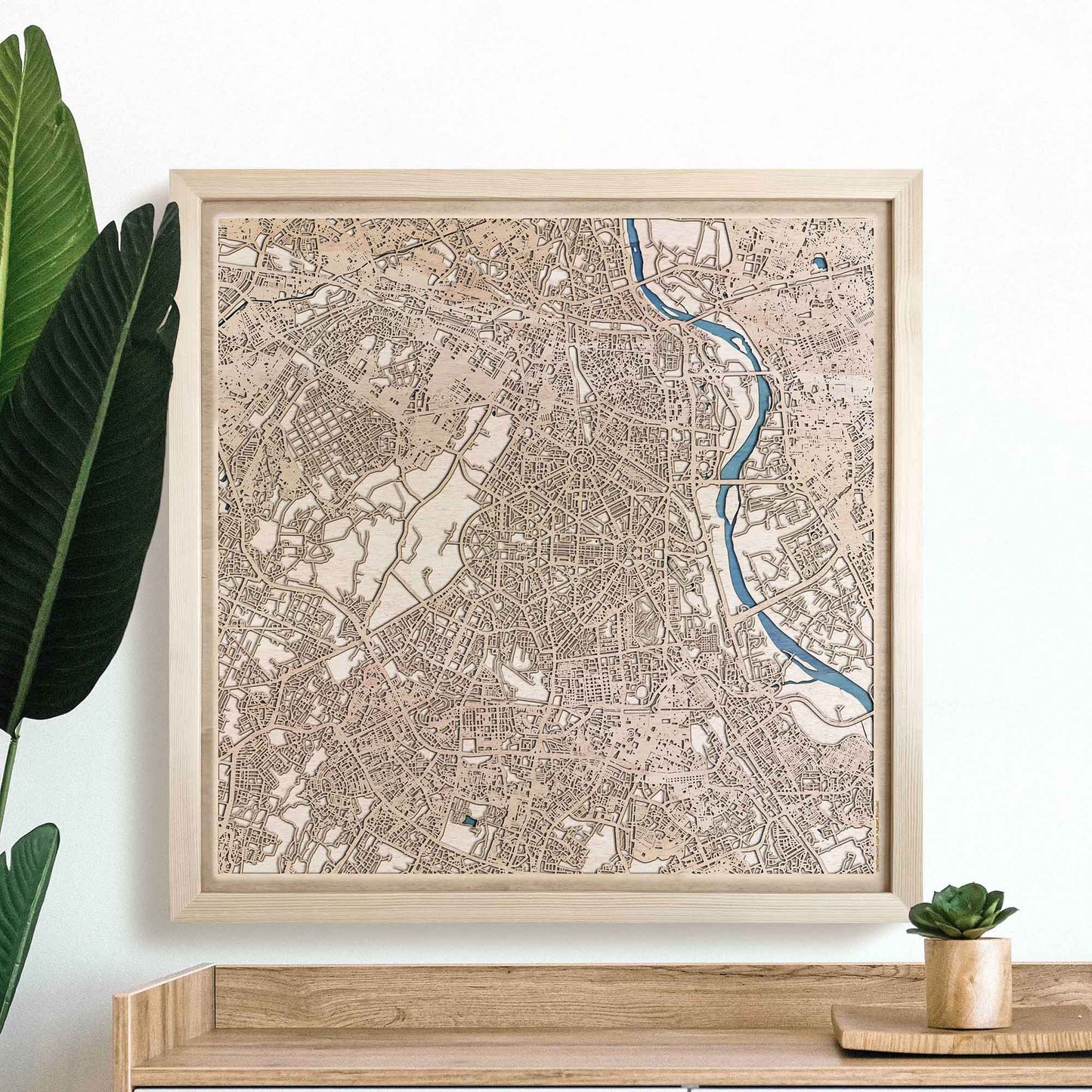 New Delhi Wooden Map by CityWood - Custom Wood Map Art - Unique Laser Cut Engraved - Anniversary Gift